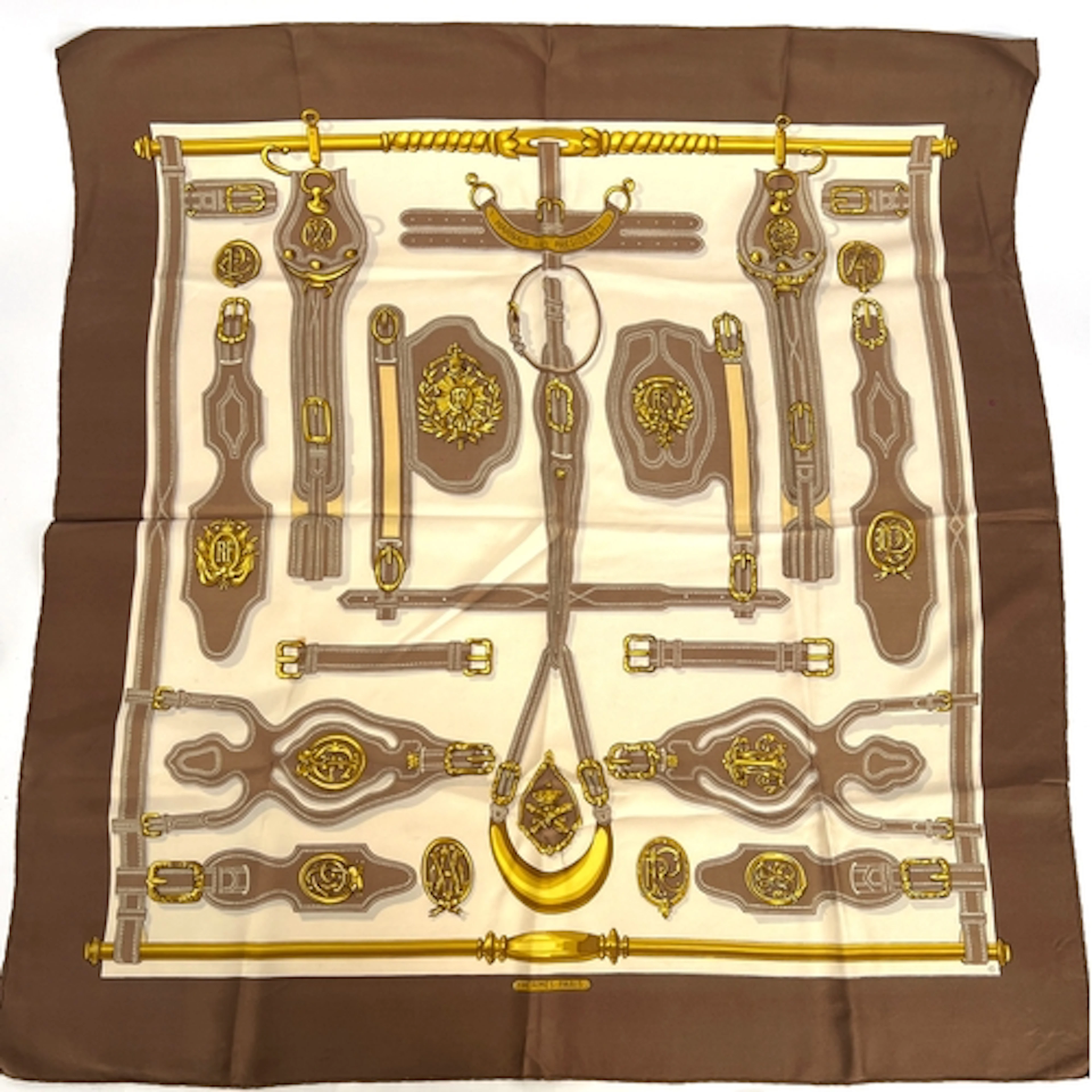 An Hermes 'Harnais des Presidents' silk scarf, 90x90cm