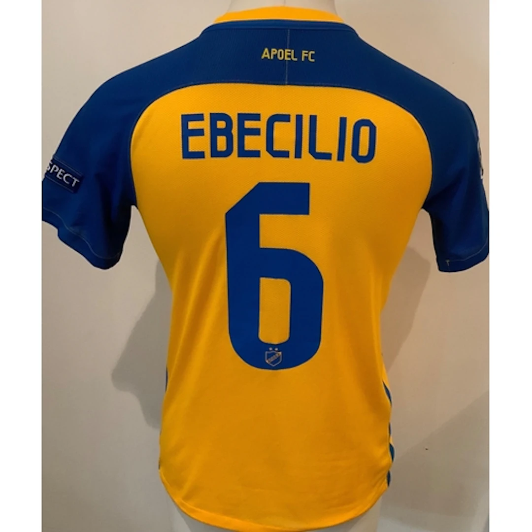 Apoel 2017 - 2018 Match Worn Football Shirt: Champions Leagu...