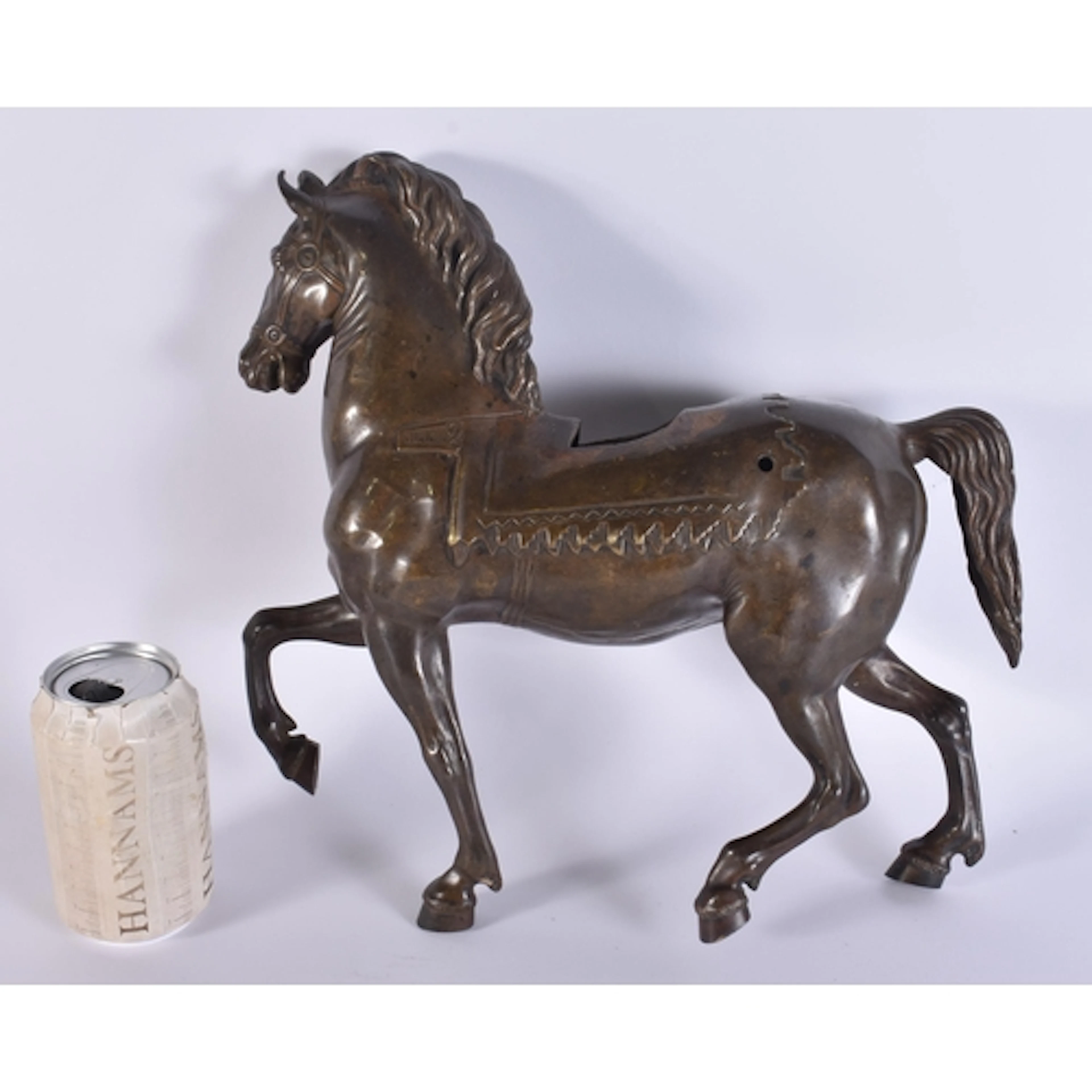 A LOVELY LARGE 18TH CENTURY ITALIAN BRONZE FIGURE OF A HORSE...