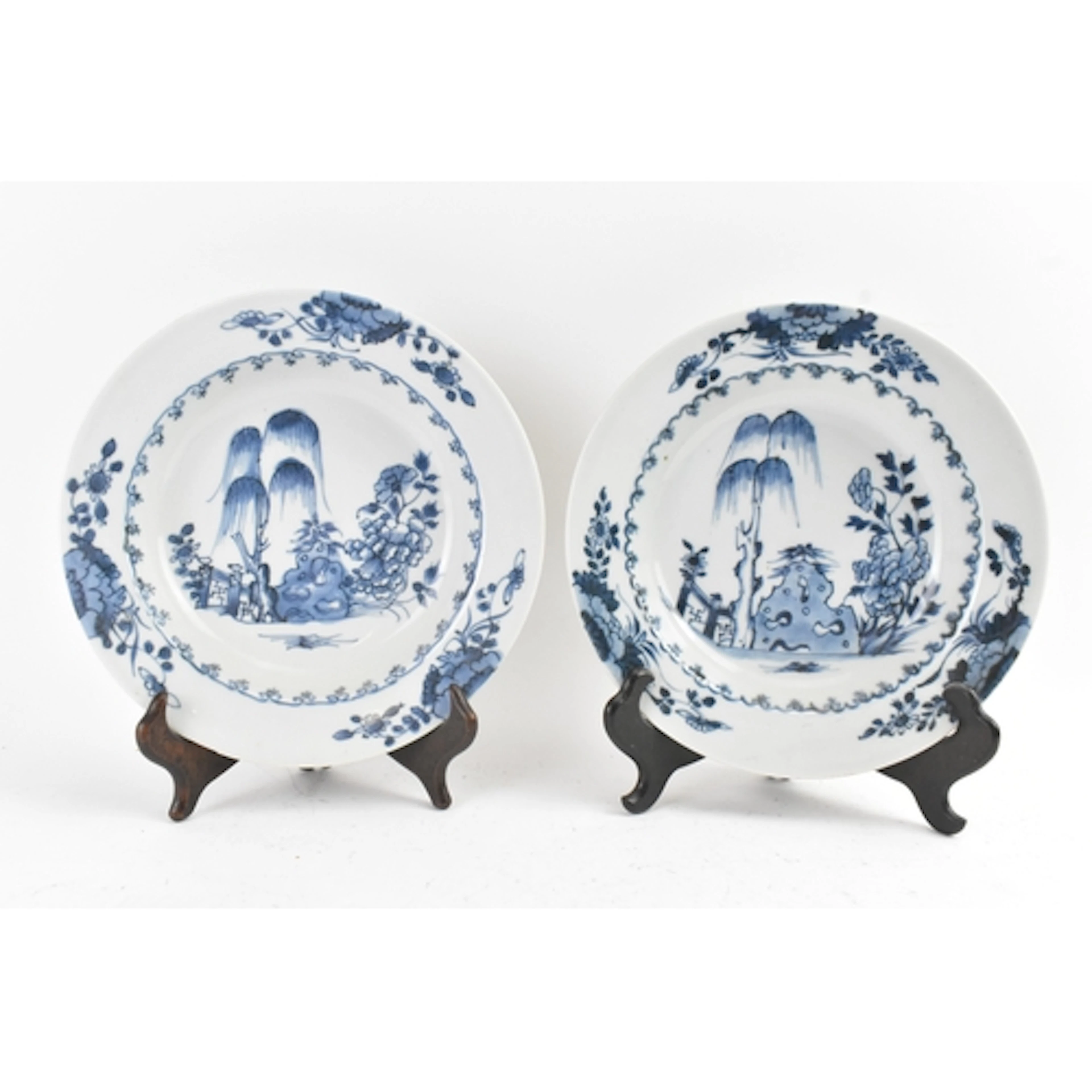 Two Chinese Export Nanking Cargo blue and white bowls, Qianl...