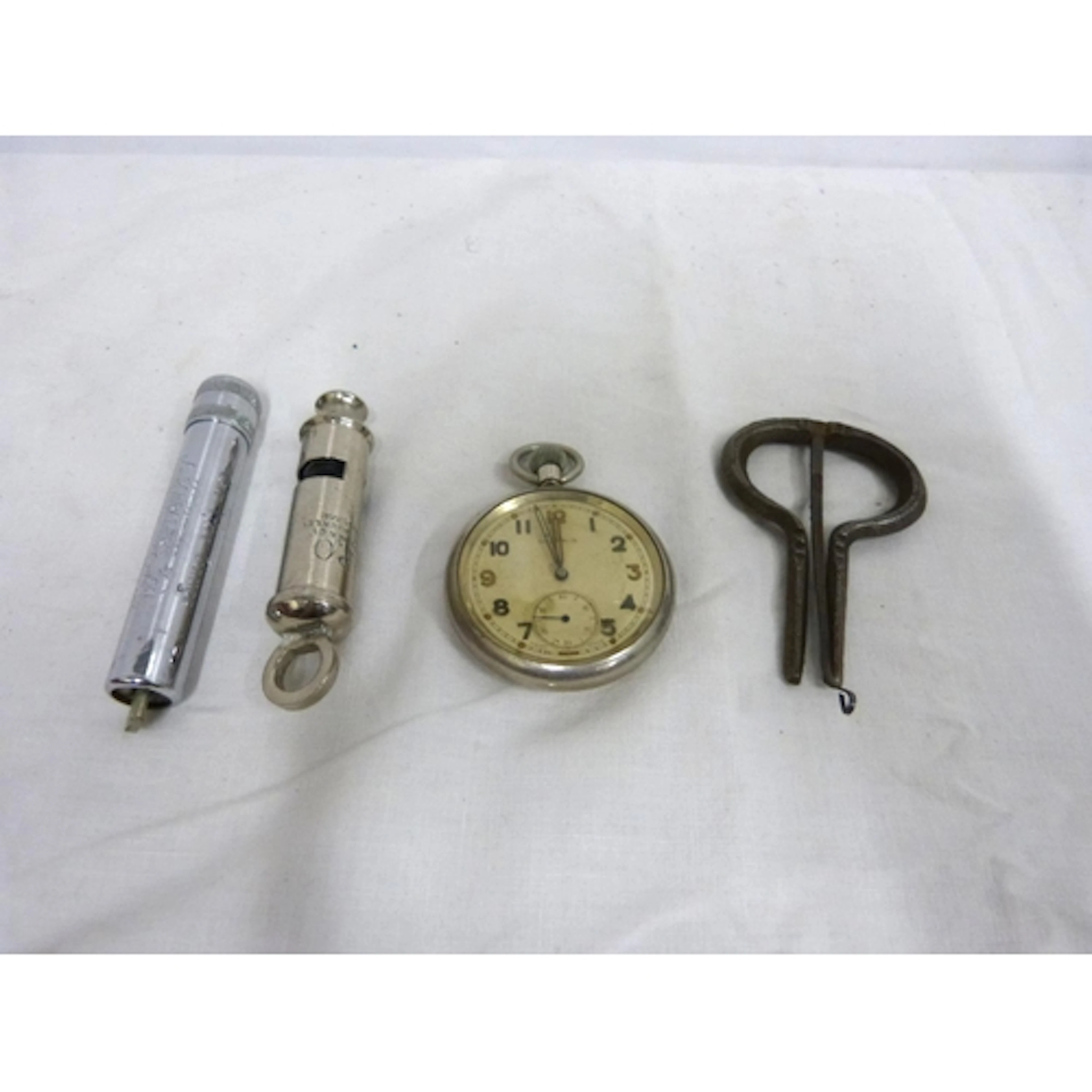 Vintage GPO Morris pocket watch, GPO whistle, jews harp etc.