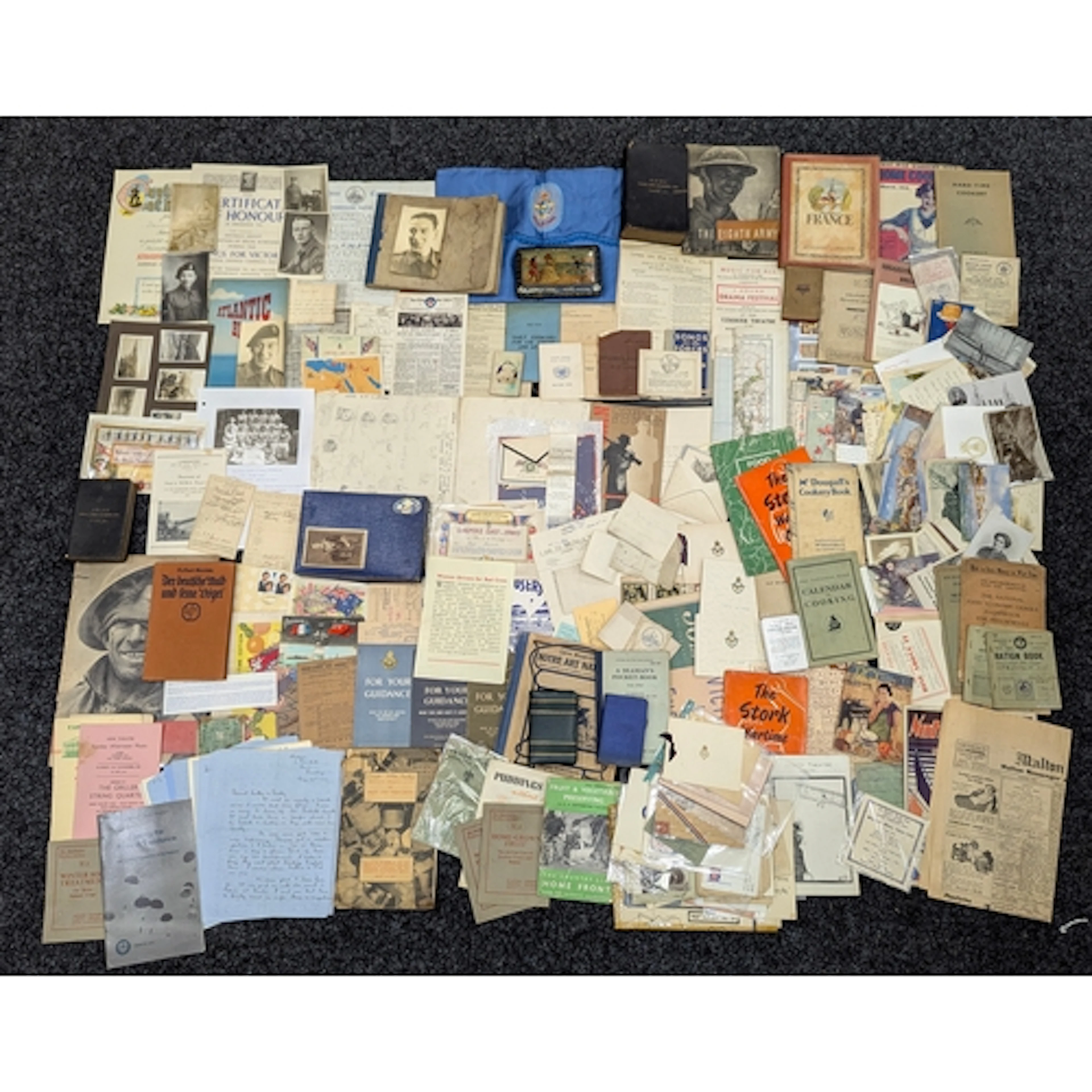 Large quantity of mixed WW1 & WW2 ephemera to include an int...