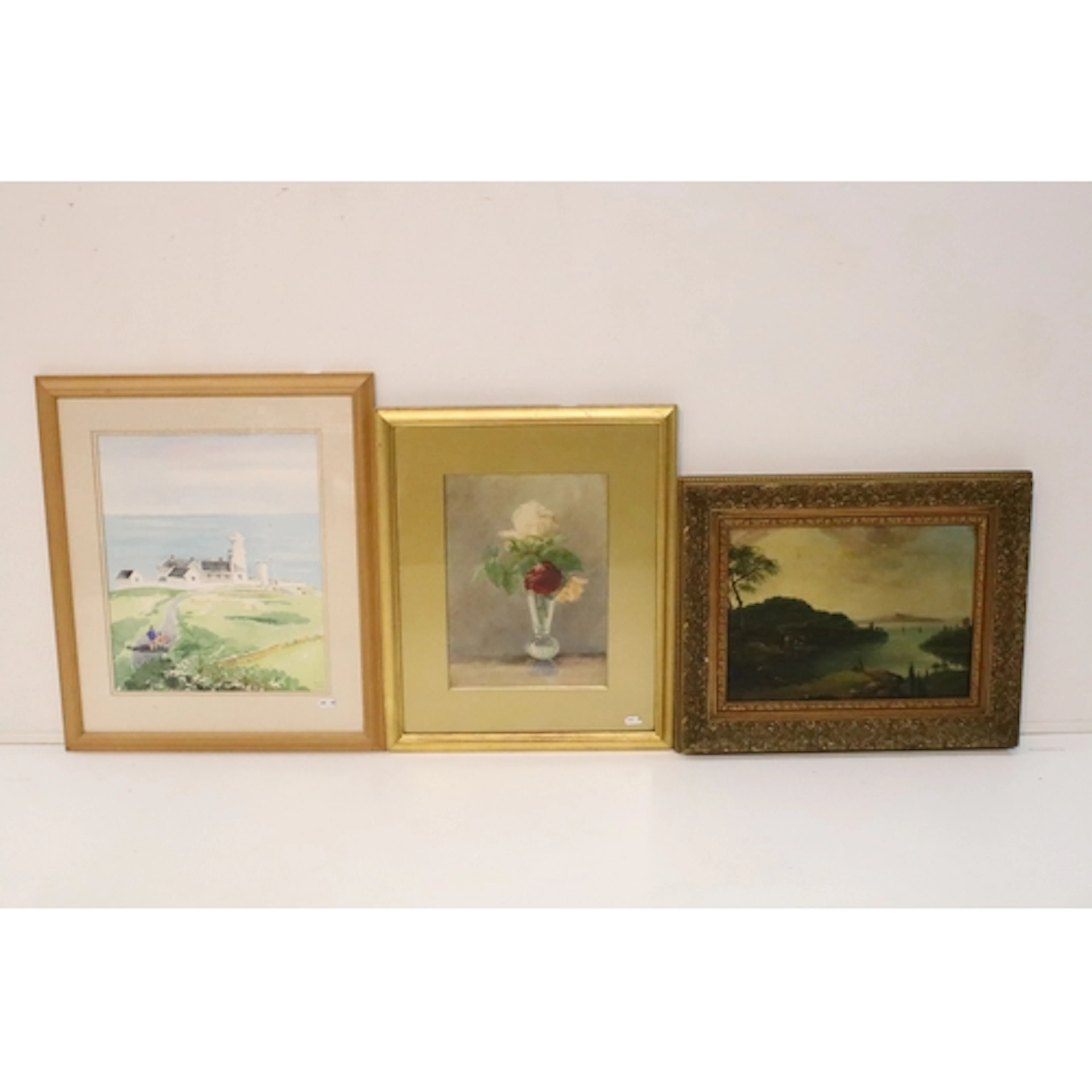 19th century Continental school river scene, oil on canvas, ...