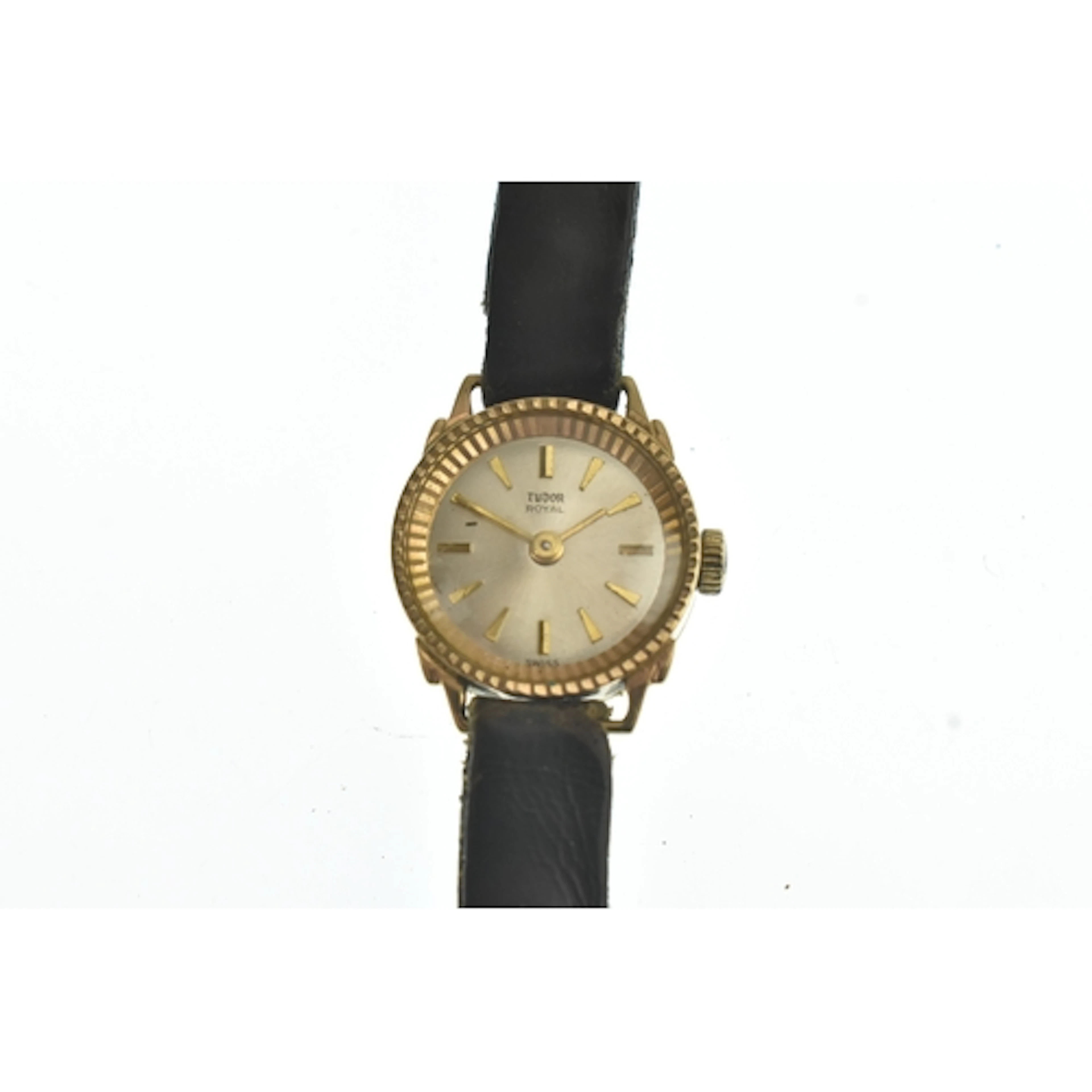 A Tudor 9ct gold ladies manual wind wristwatch, the silvered...