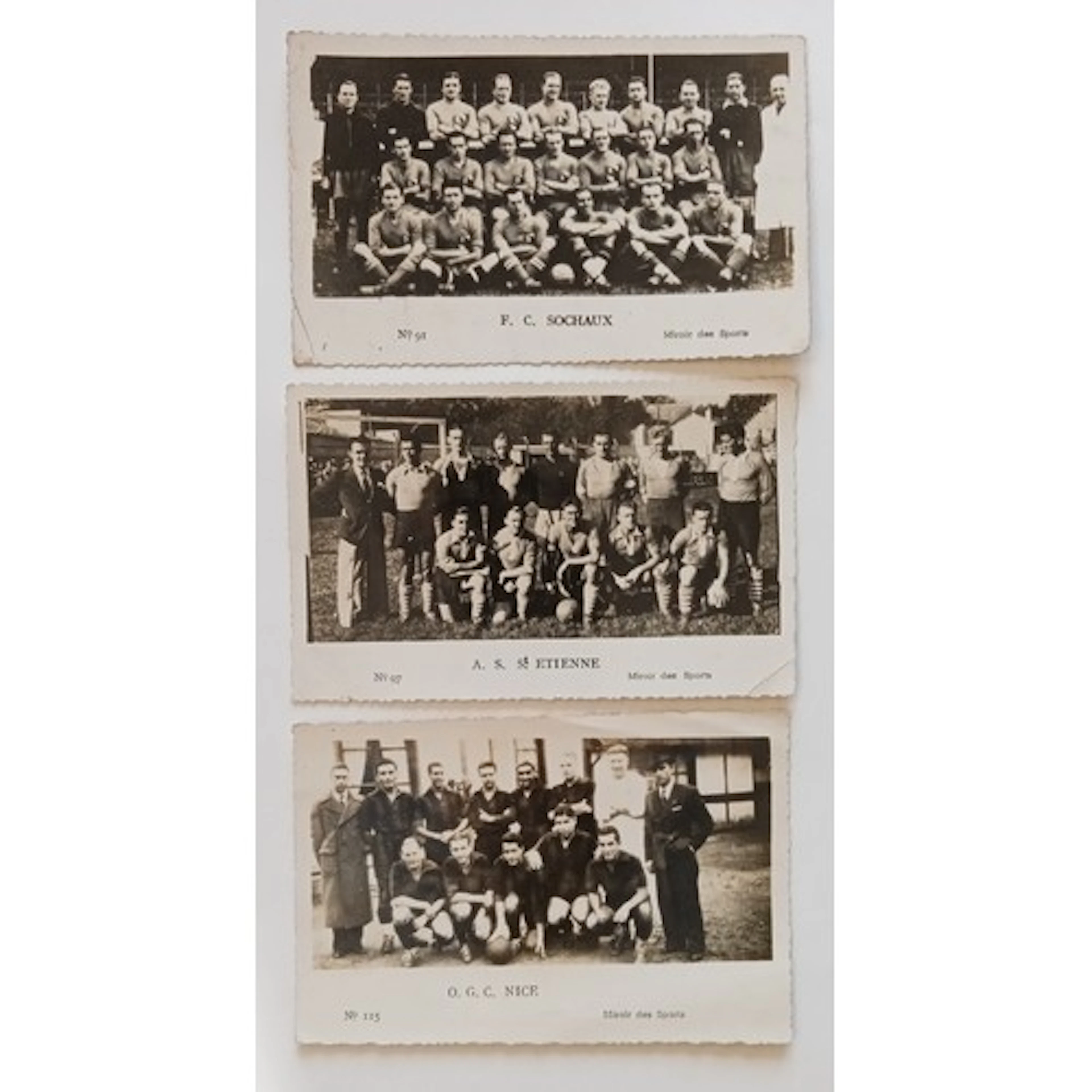 Vintage soccer postcards, 1930's, Sochaux with legends Roger...