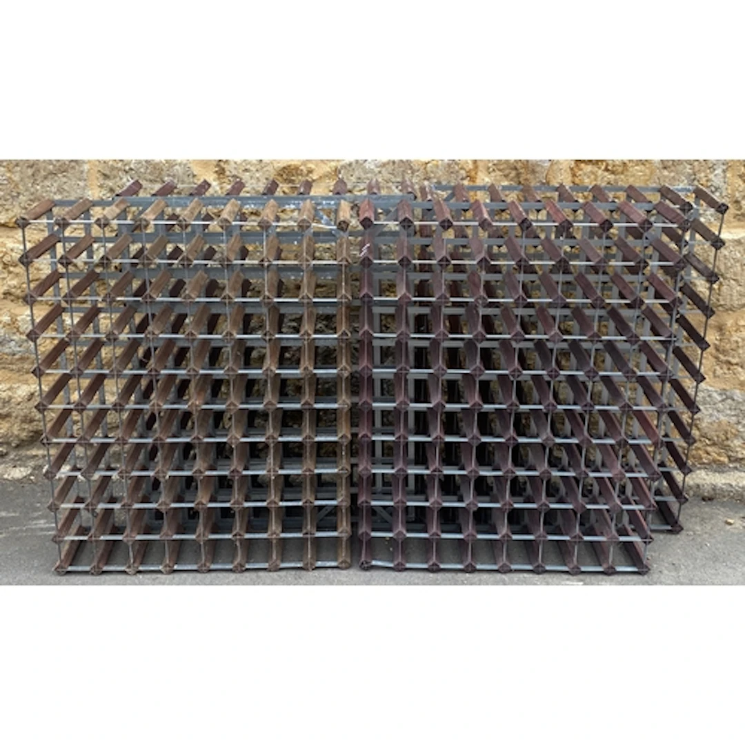 A lot of four 80 bottle wine racks