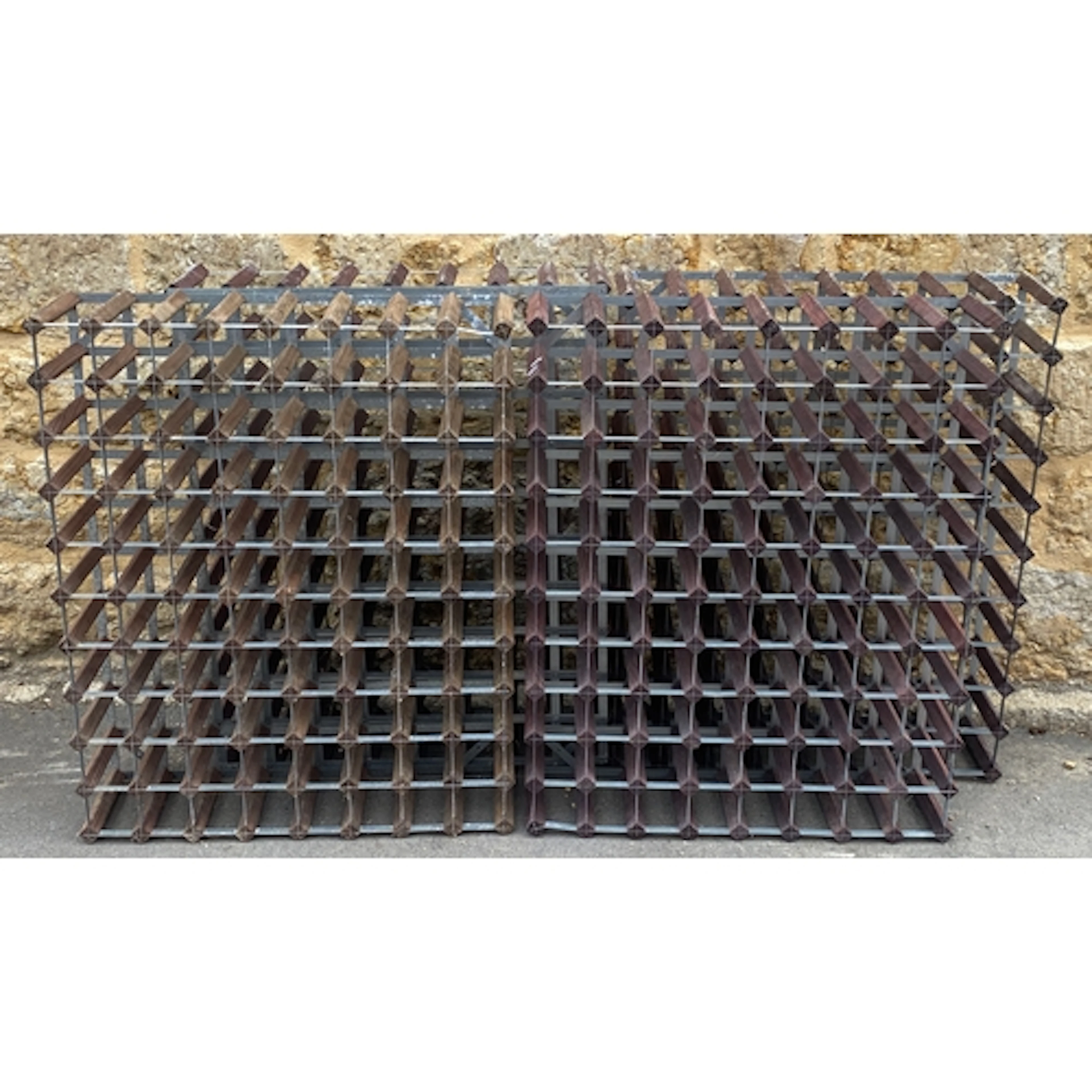 A lot of four 80 bottle wine racks