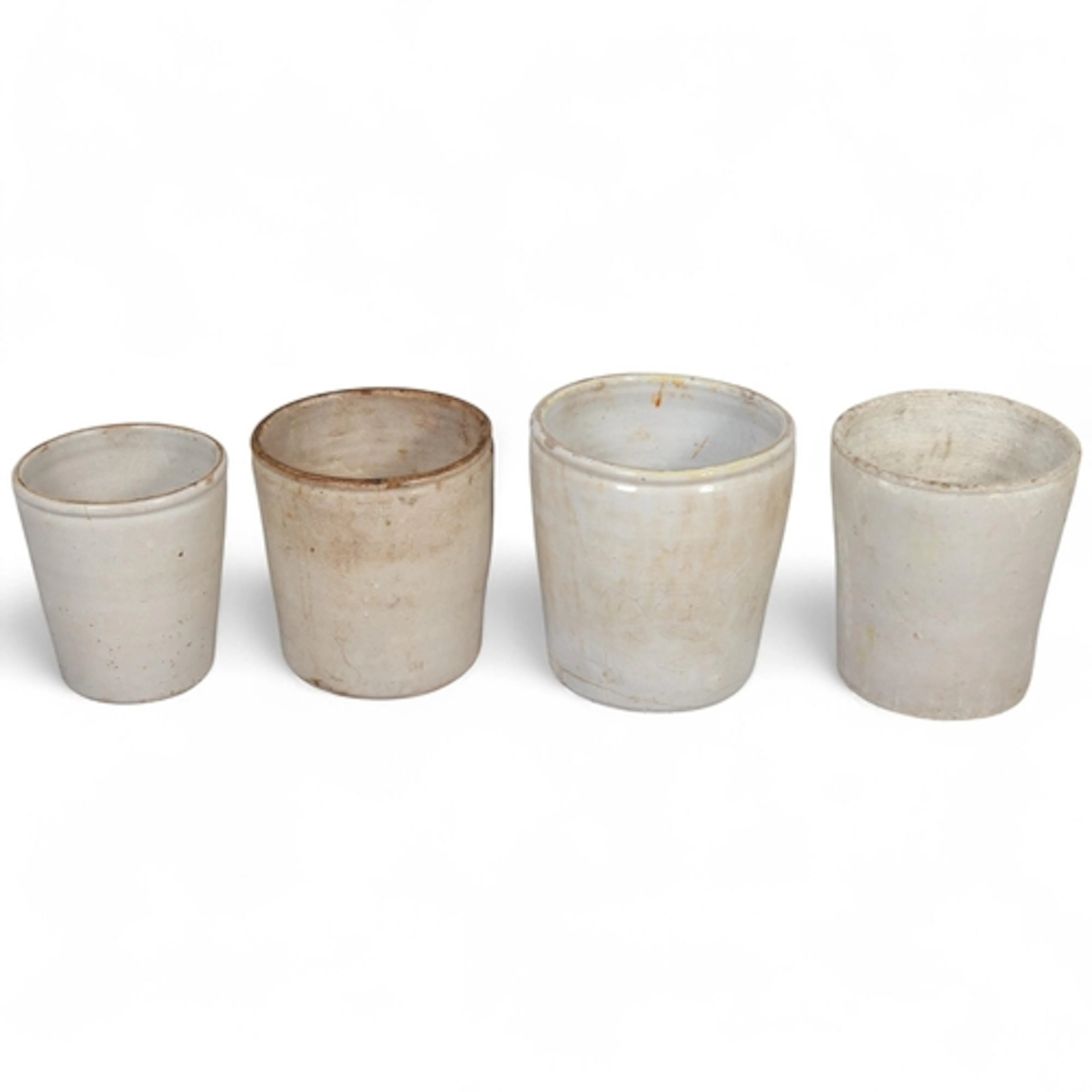 A group of 4 Italian glazed pottery olive pots, largest heig...