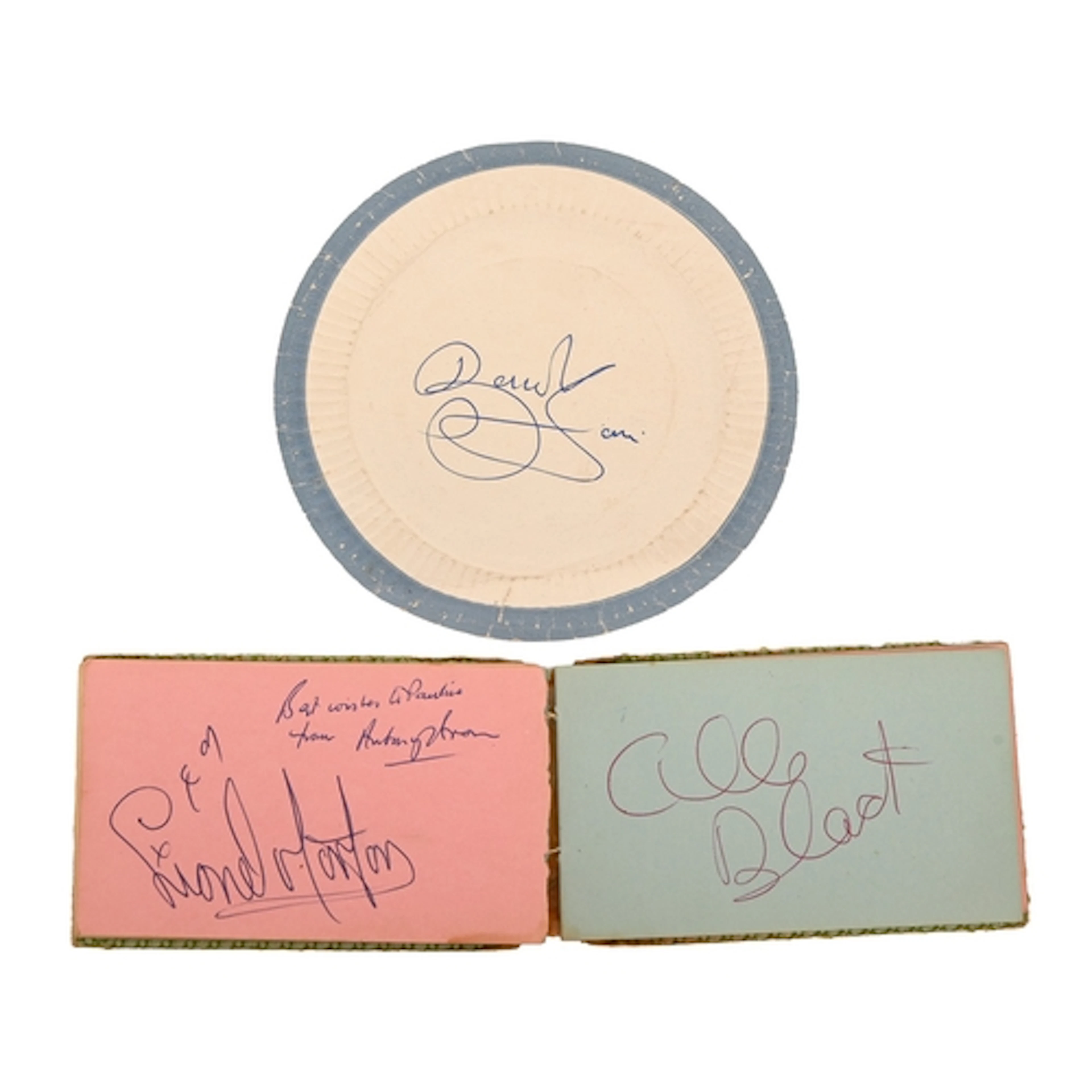 Autographs. An autograph album, the signatures mostly one to...
