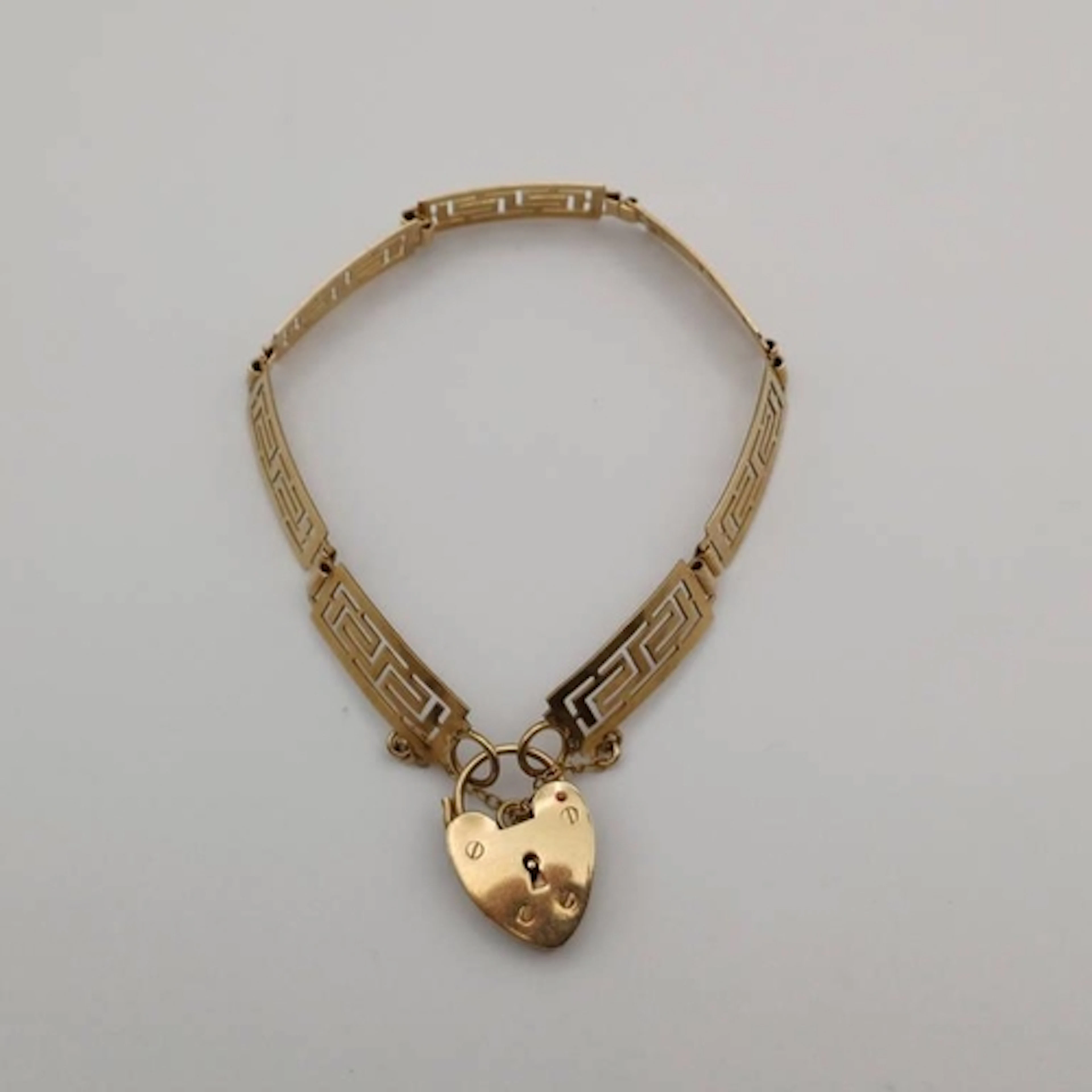 9CT GOLD GREEK KEY DESIGN BRACELET - 7.2 G