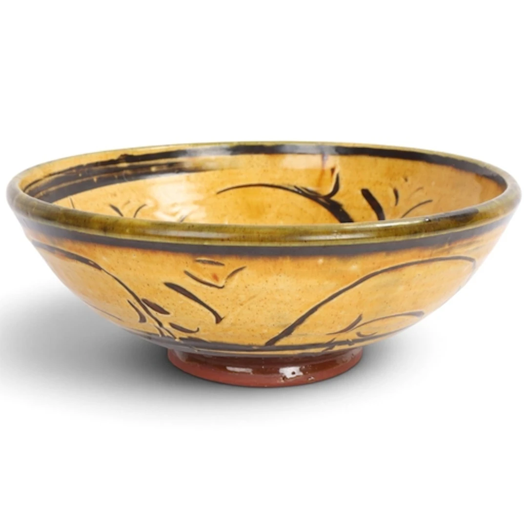 DOUG FITCH (b. 1964) a slipware bowl with brushwork decorati...