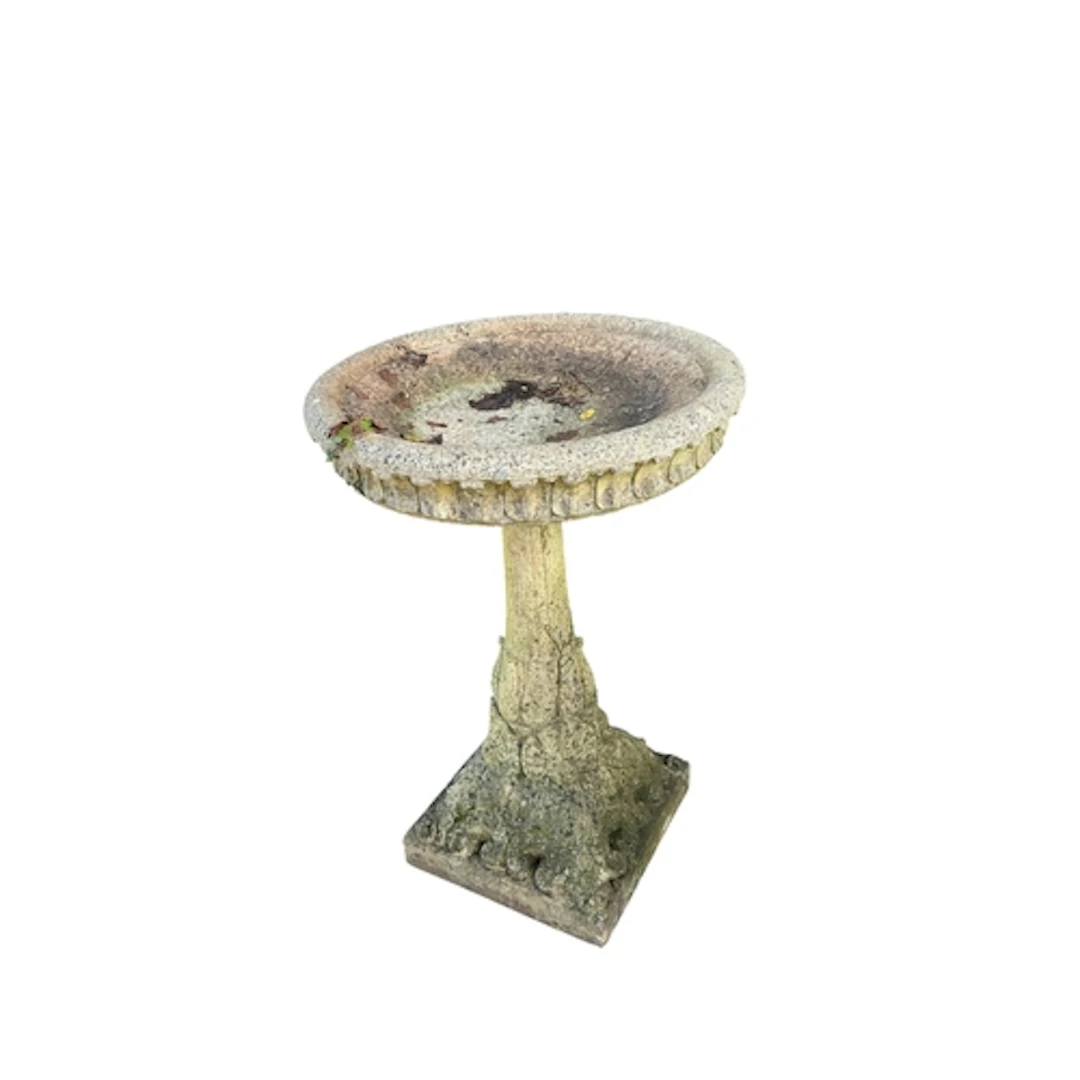 A reconstituted stone bird bath, diameter 58cm, height 87cm...