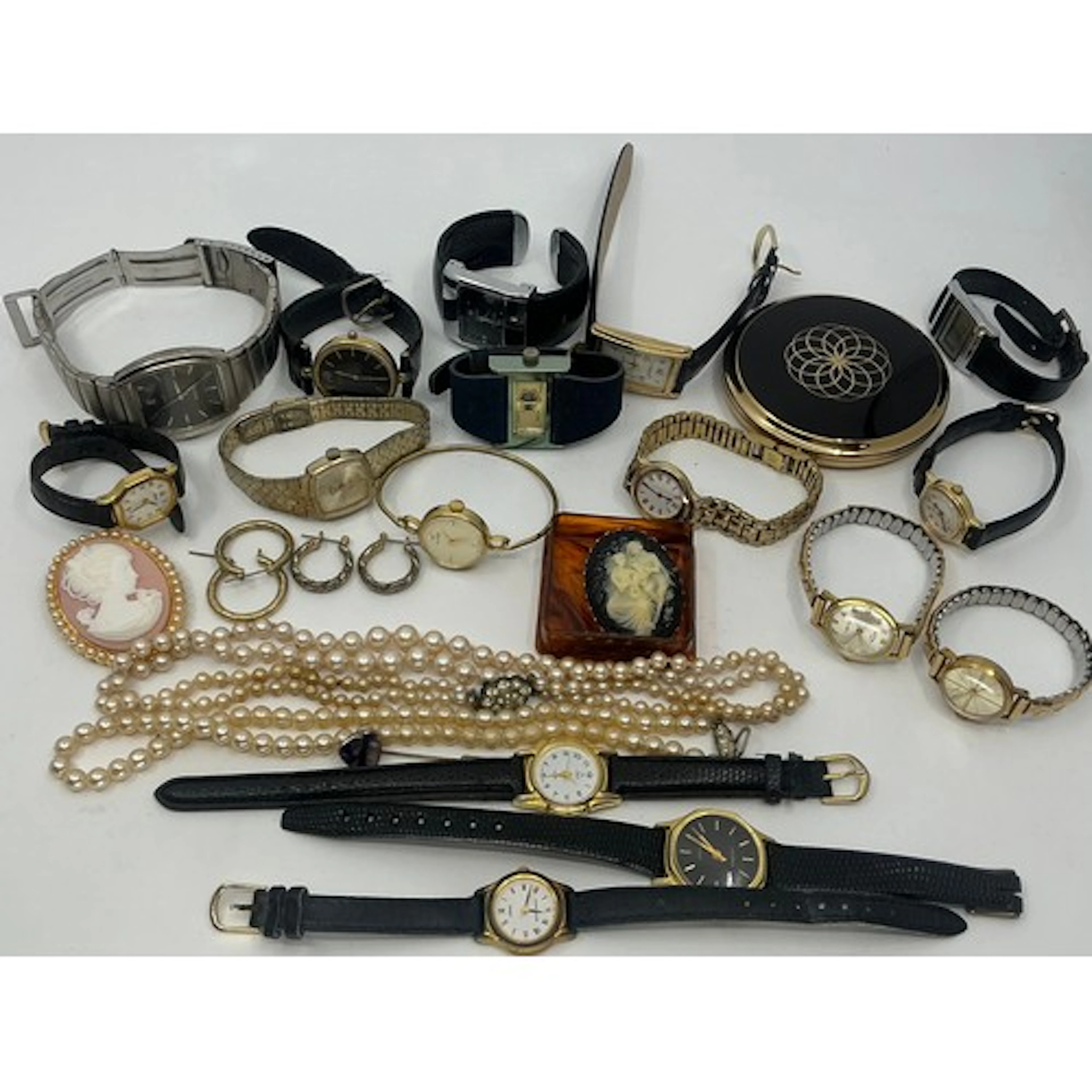 Costume Jewellery - a Stratton Compact; lady's Gucci wristwa...
