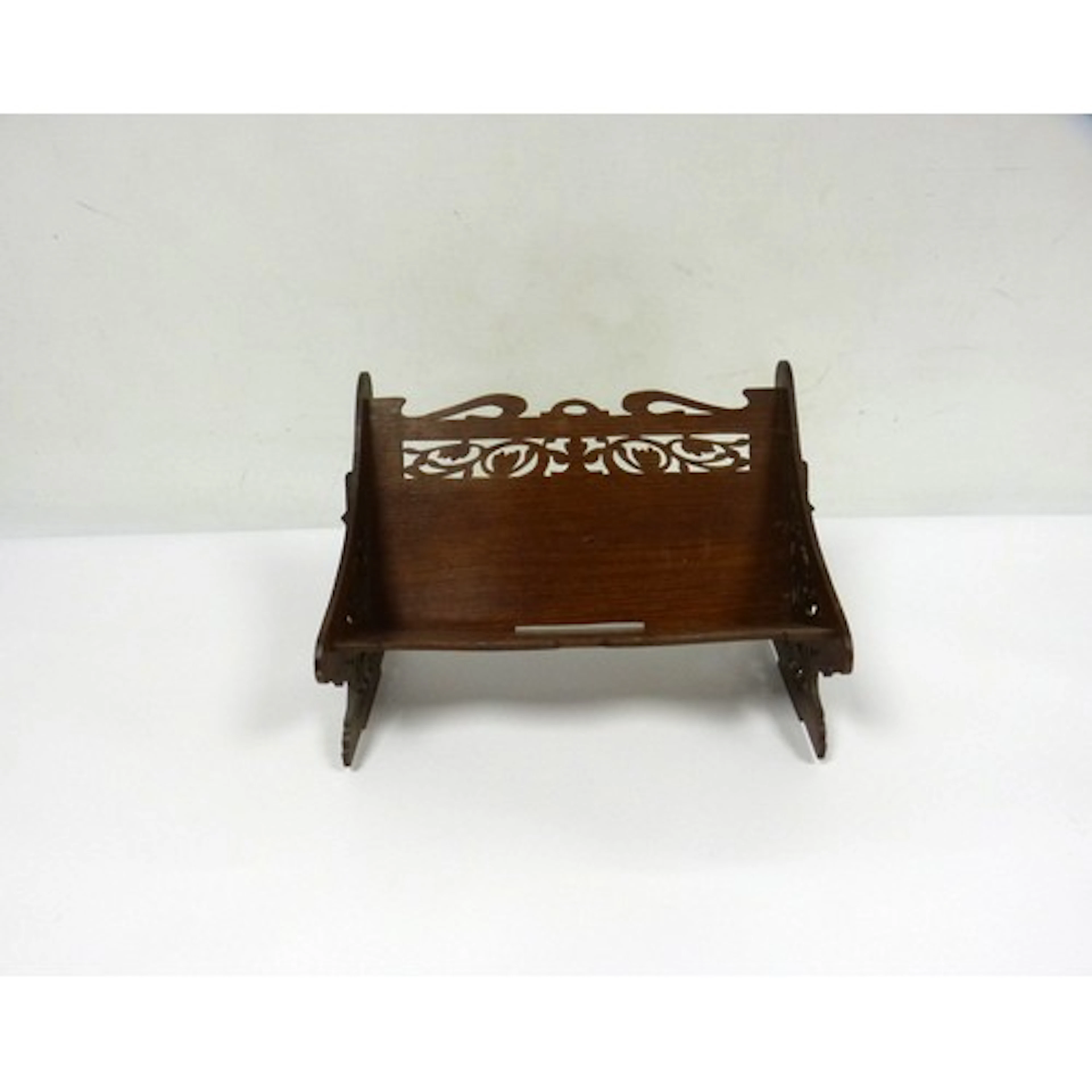 Antique fretwork book trough 32cm wide.