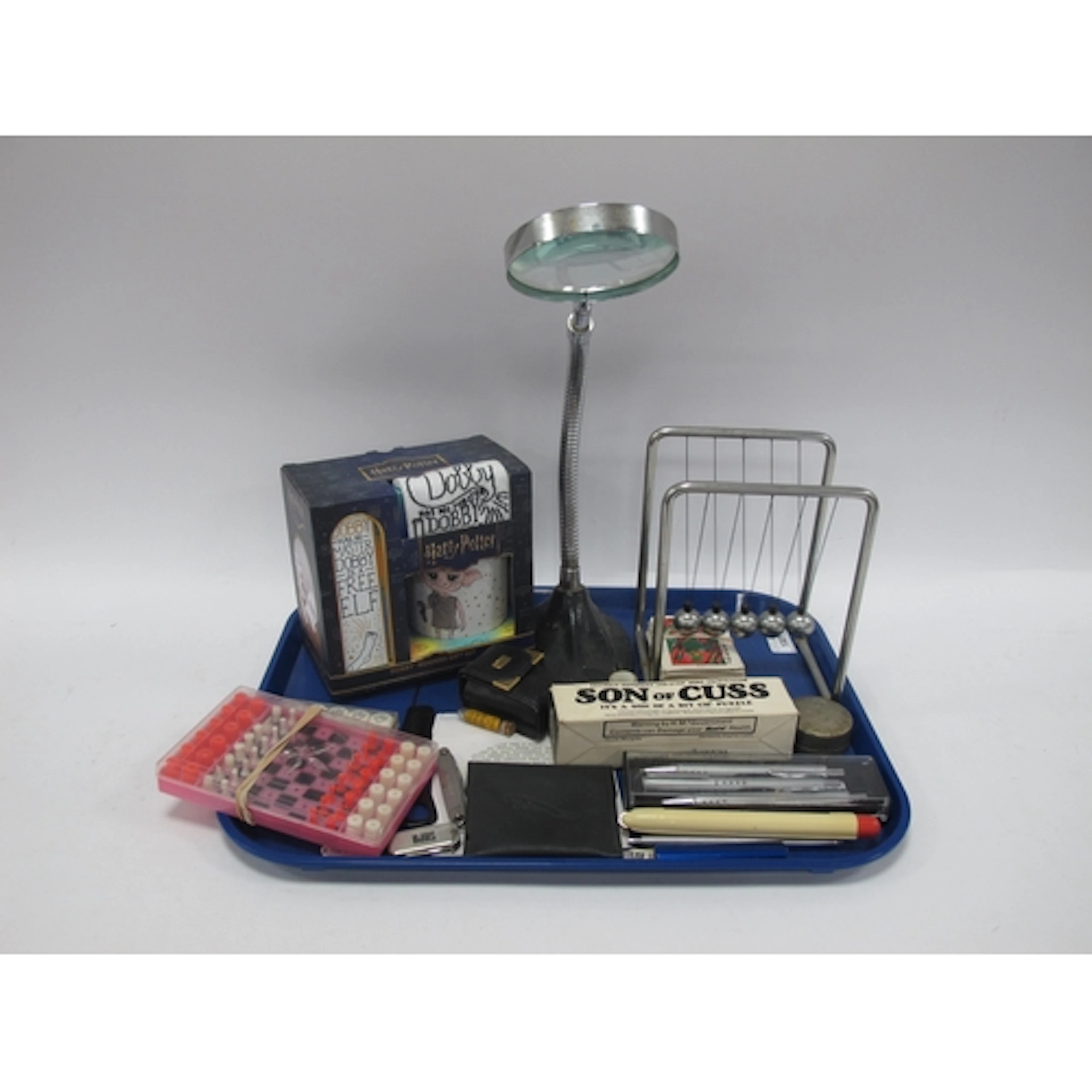 Iron Based Adjutable Magnifier, pens, games, pocket knives, ...