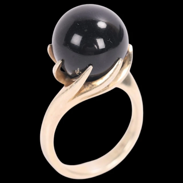 FLEMMING LUND - a Danish modernist sterling silver-gilt blac...