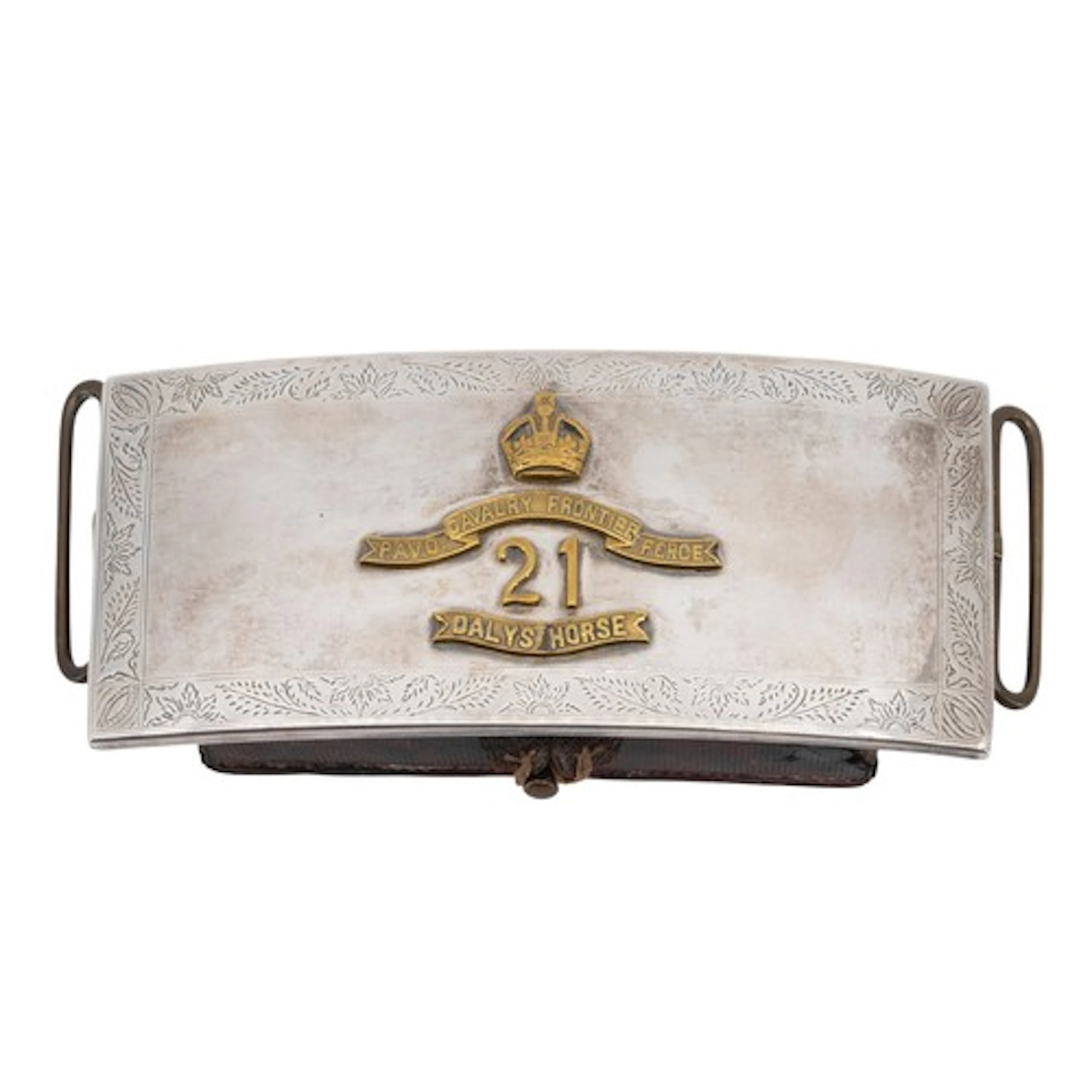 A 21ST CAVALRY INDIAN ARMY OFFICER'S CROSS BELT POUCH the cu...
