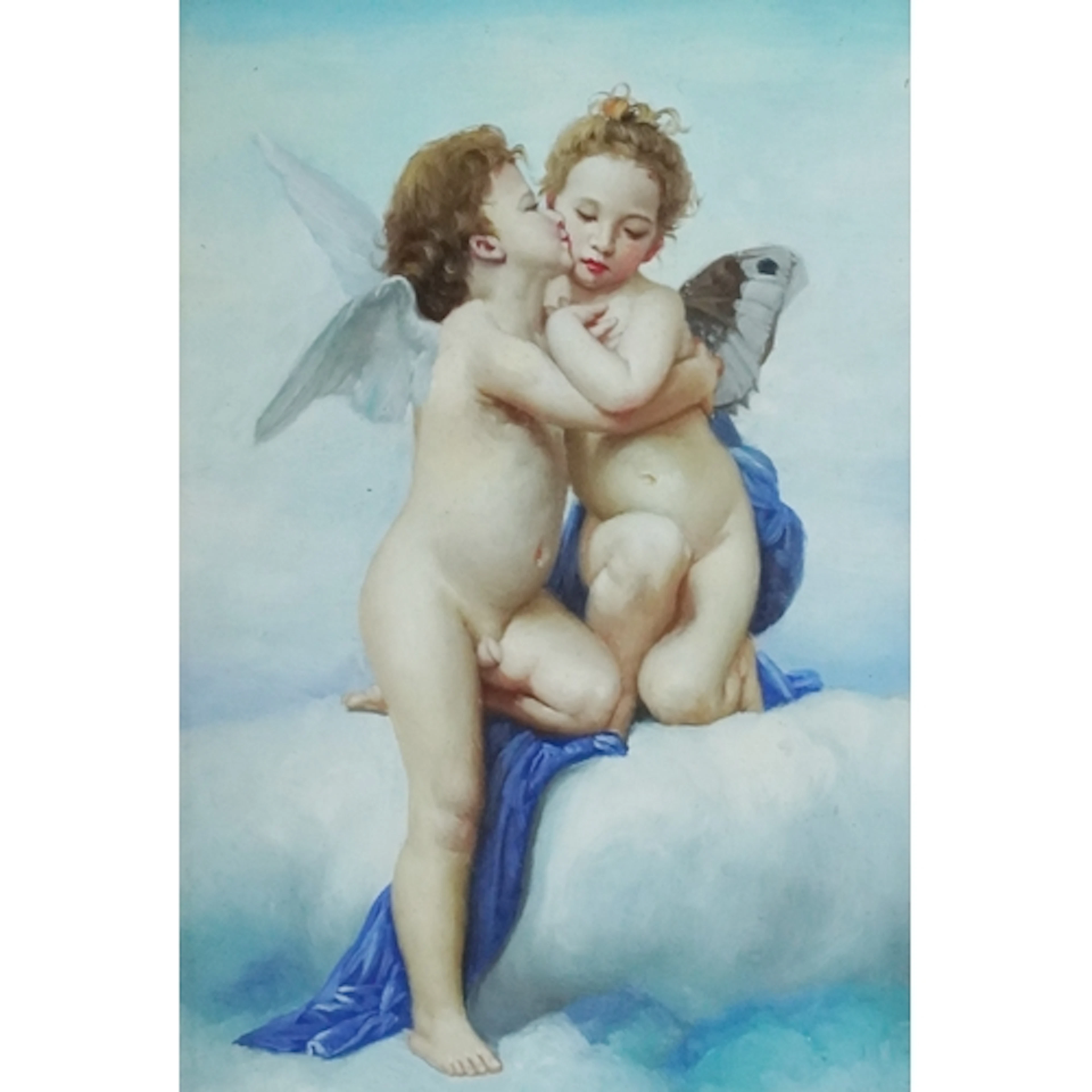 After William Adolphe Bouguereau - The First Kiss, 20th cent...
