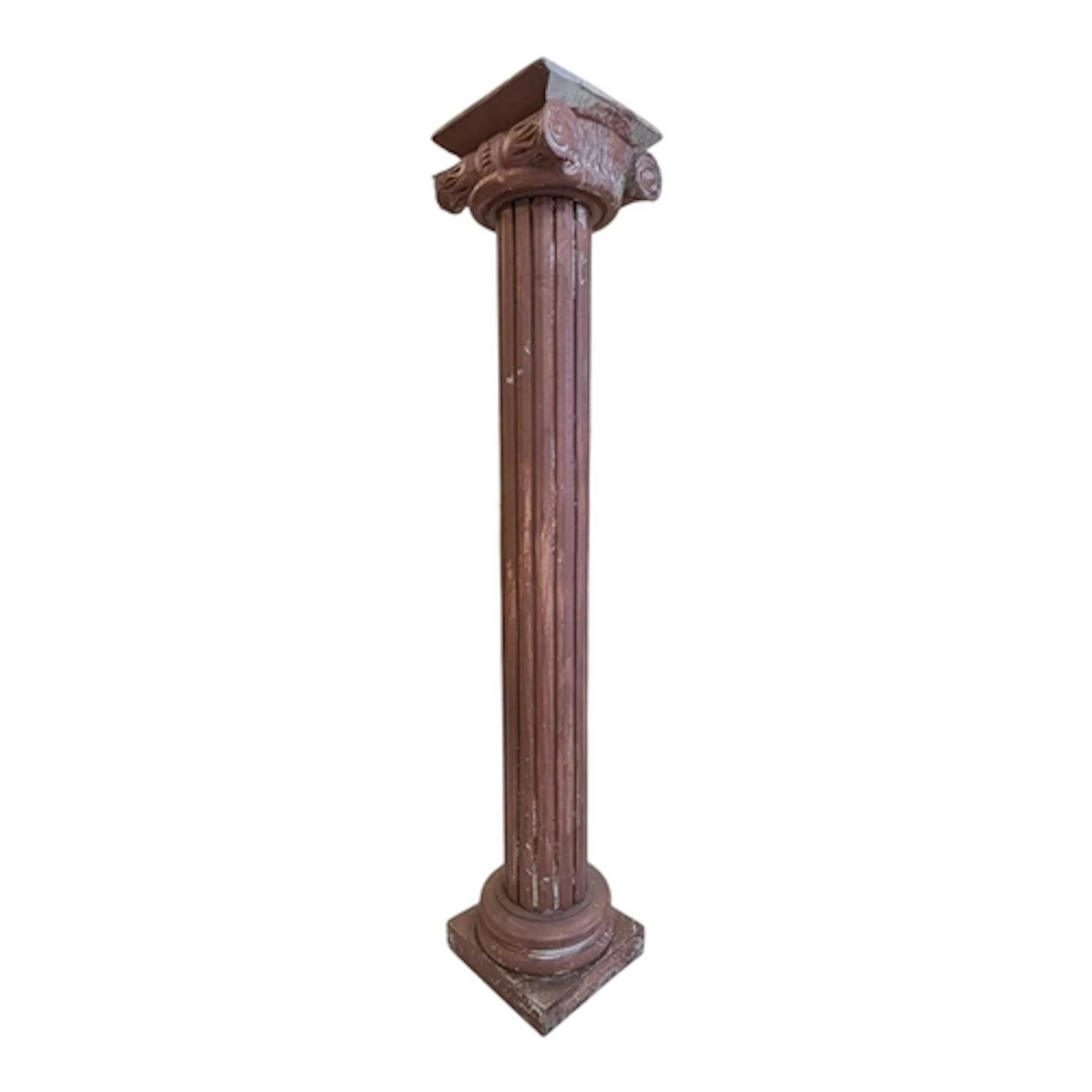 A vintage painted terracotta outdoor garden architectural Co...