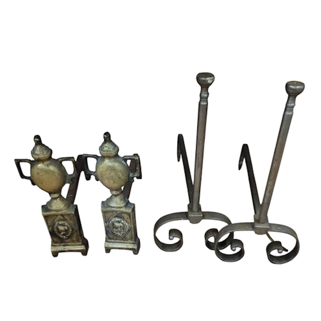 Two pairs of 19th Century Andirons. L 53 x H 48 cm approx.