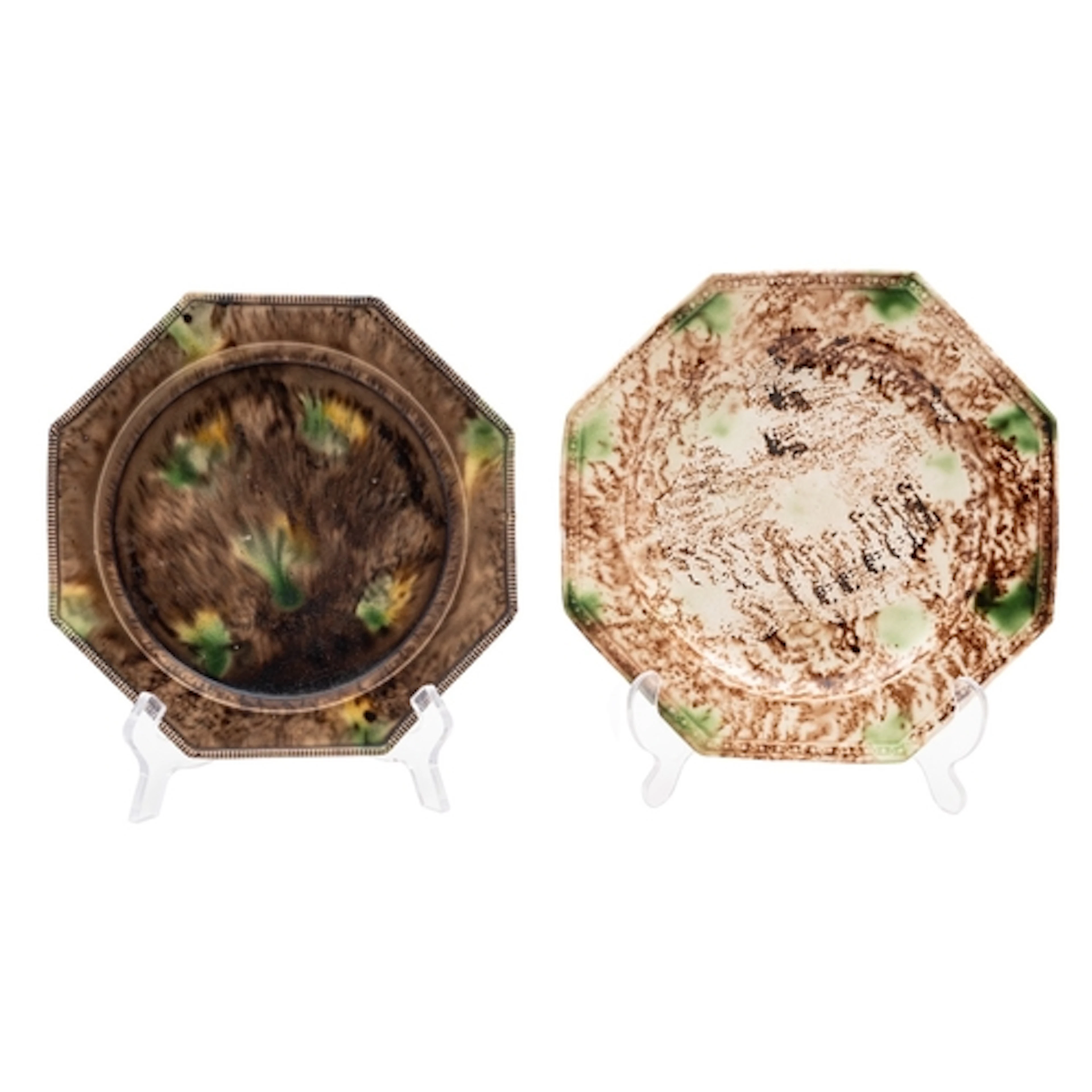 Two Staffordshire Whieldon-style 'tortoiseshell' ware potter...