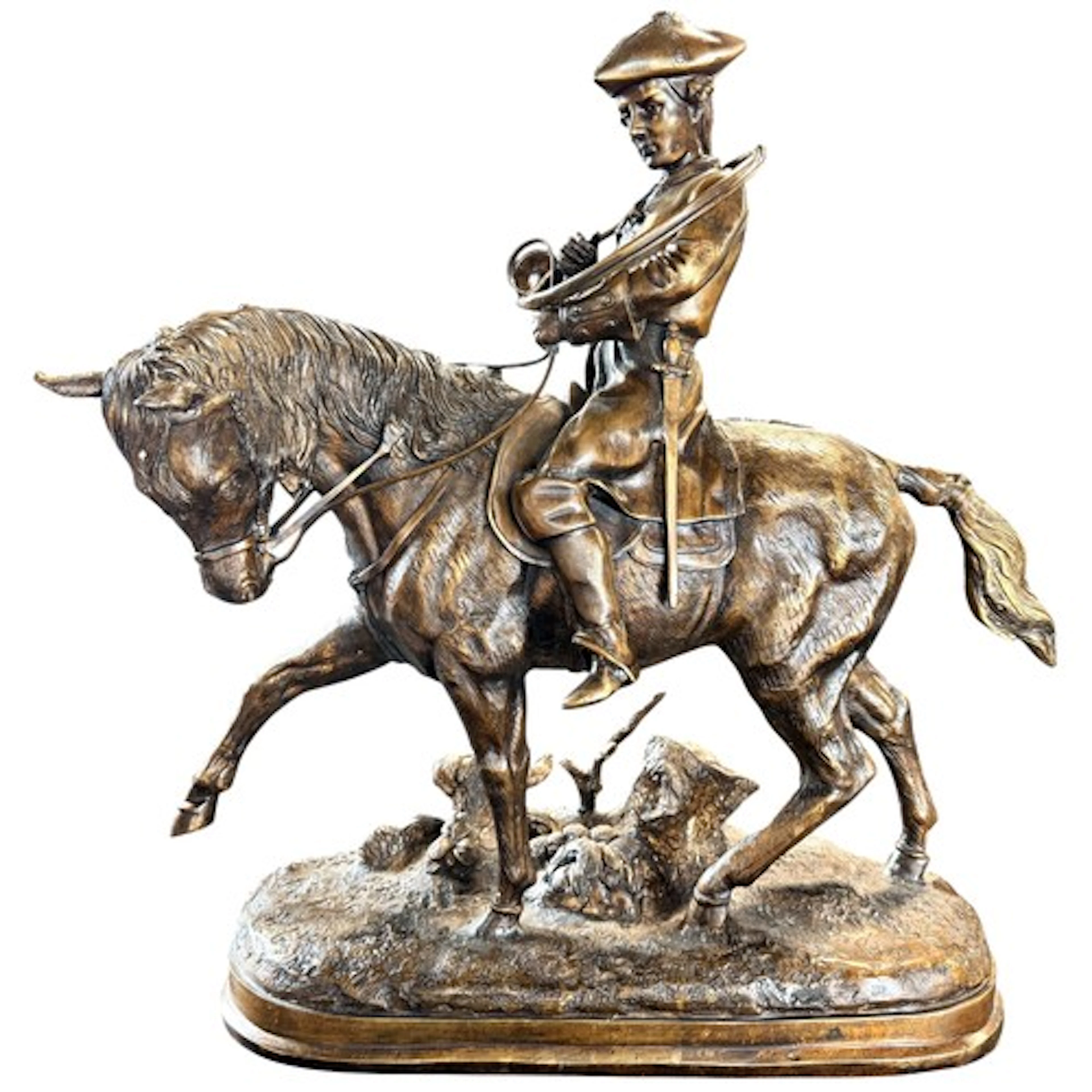 After Antoine Louis Barye (1796-1875); a large bronze figure...