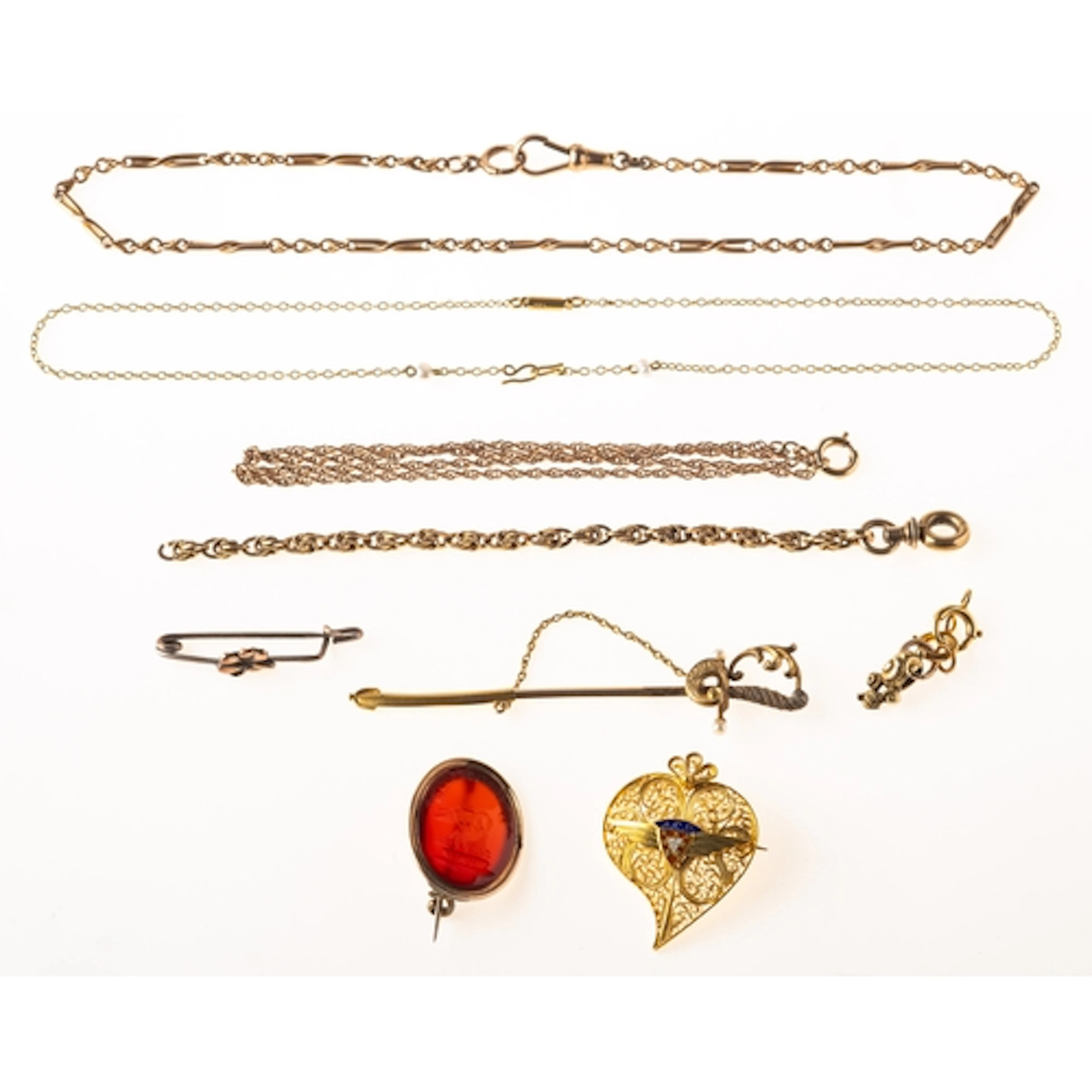 An interesting collection of antique and vintage jewellery i...