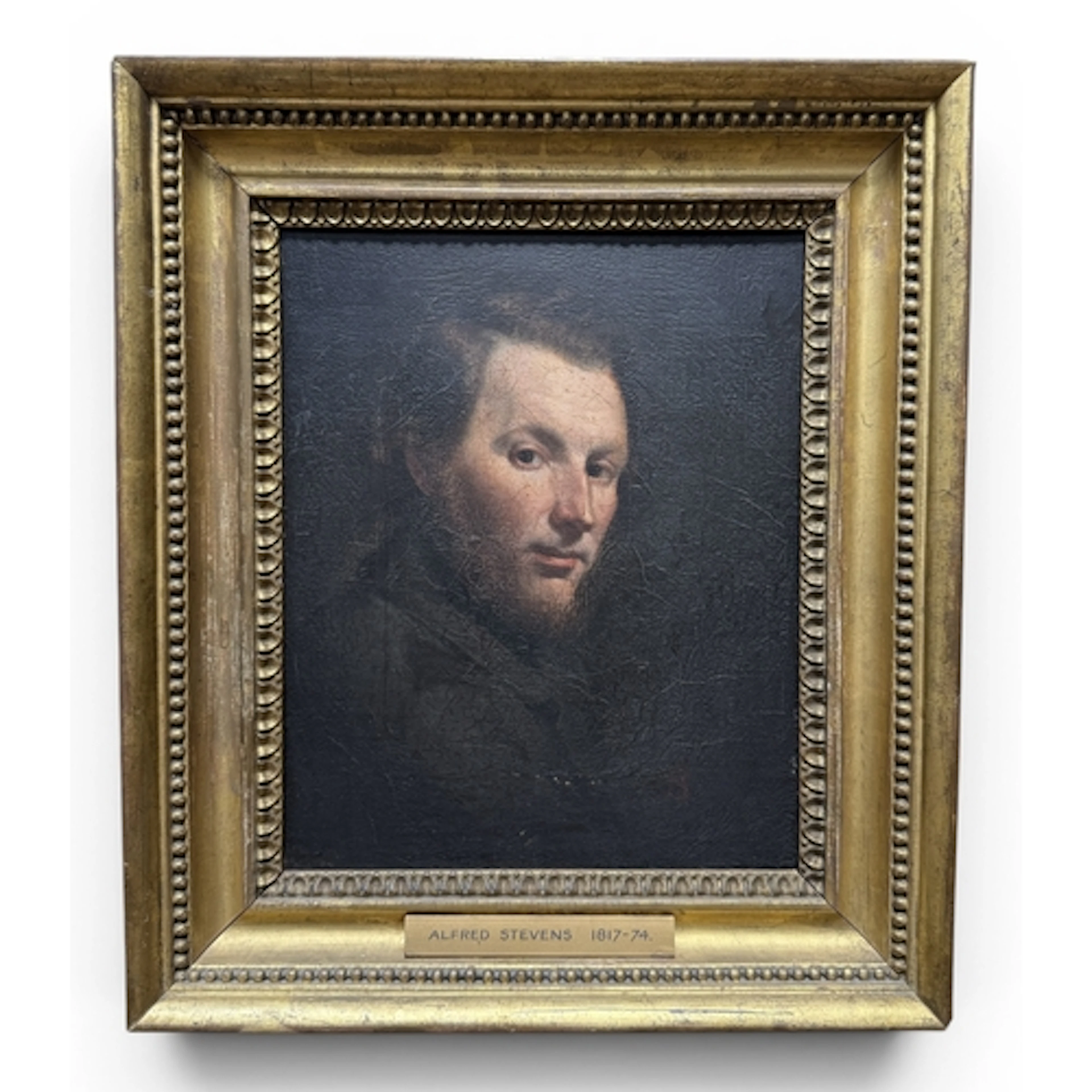 ALFRED STEVENS (1817-1874): OIL ON CANVAS, A HEAD AND SHOULD...