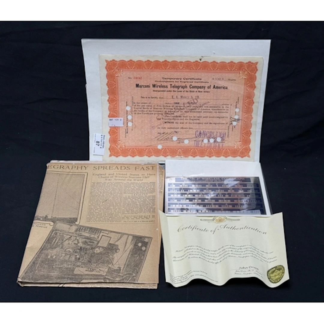 R.M.S. Titanic: R.M.S. Titanic: Marconi stock certificate/p...