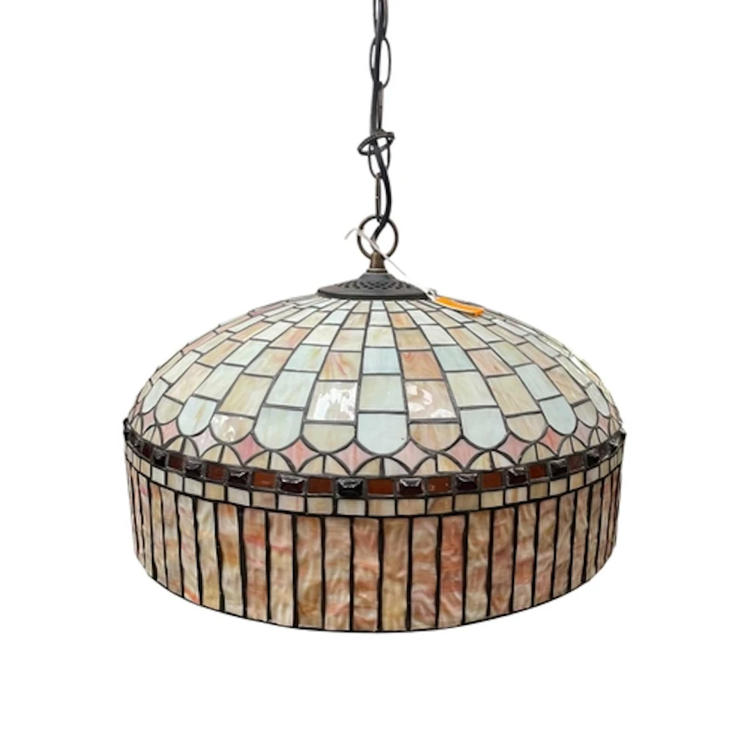 A vintage 20th century Tiffany style hanging ceiling light s...