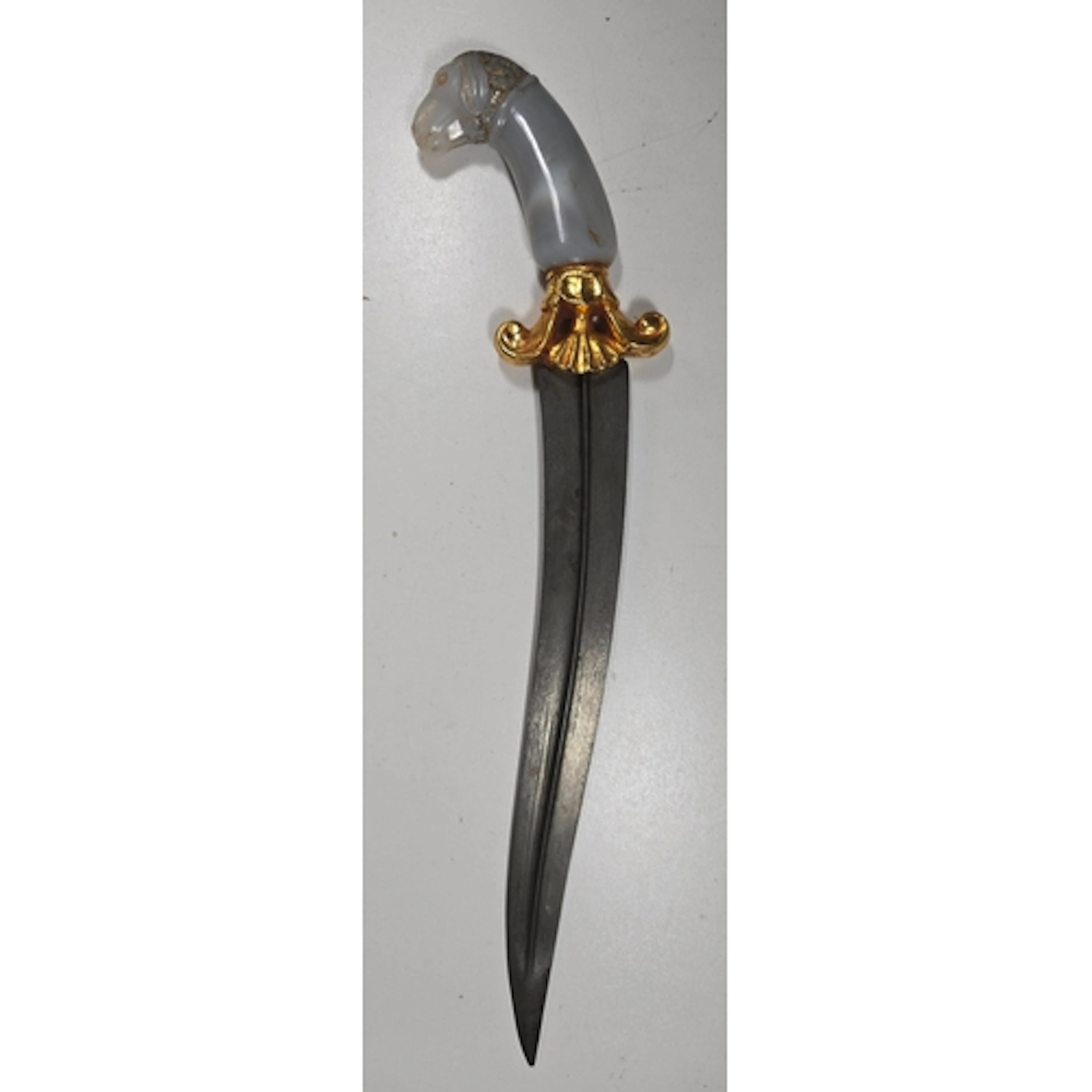 A 20th century Indian Khanjar, blade 10" with pronounced cen...