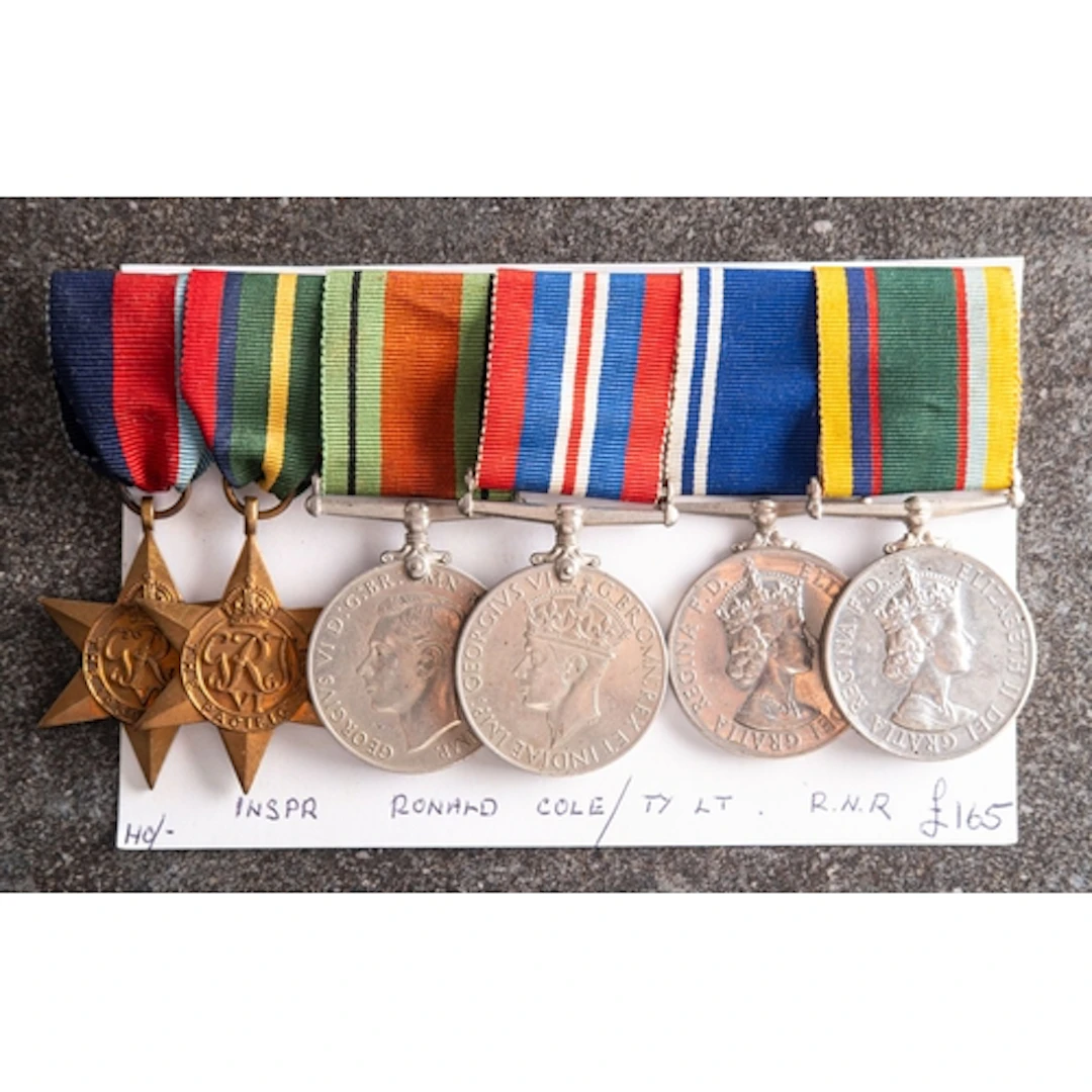 A WWII group of six to 'INSPR RONALD COLE /TY LT R.N.R' 1939...