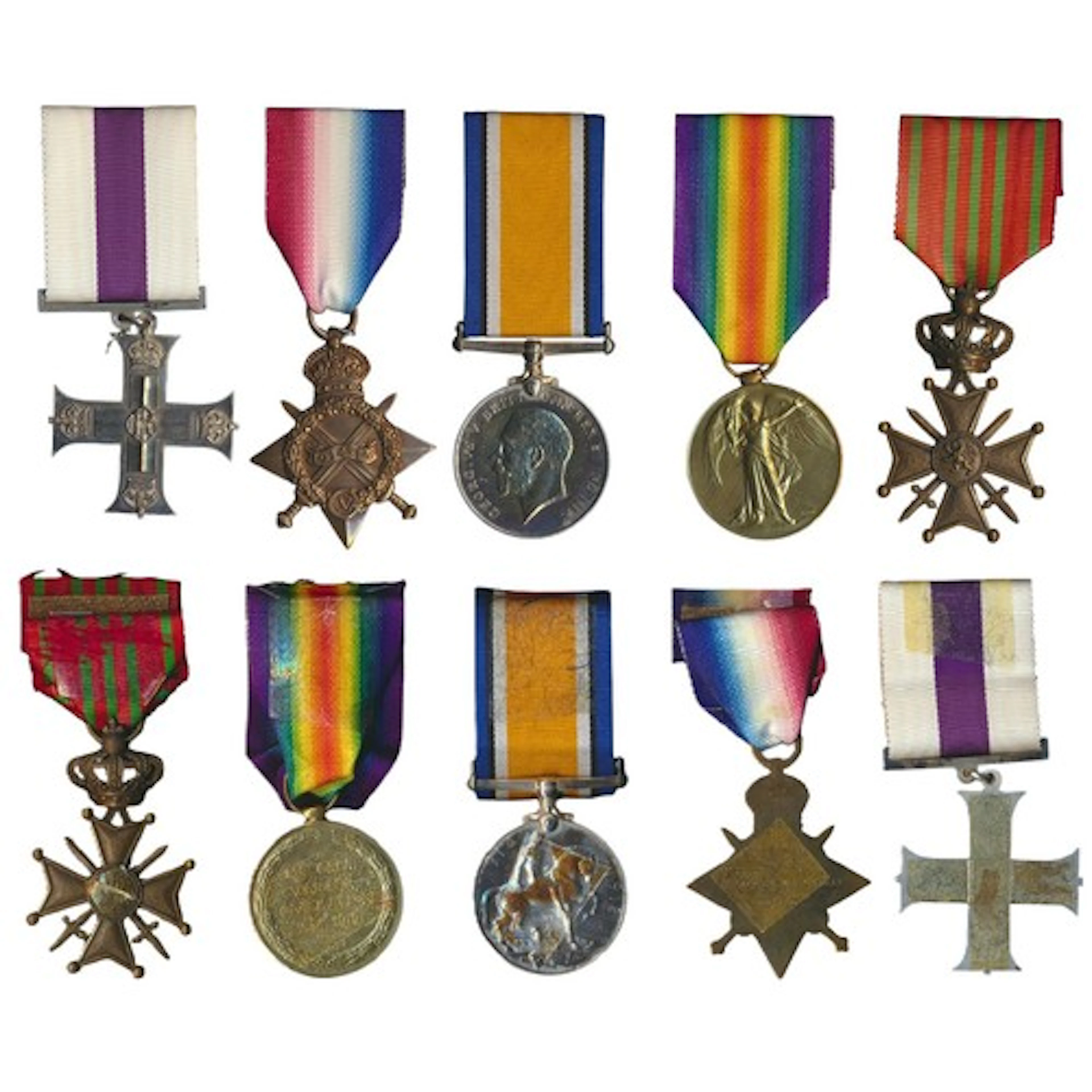 WWI Military Cross un-named as issued, 1914-15 Star trio to ...