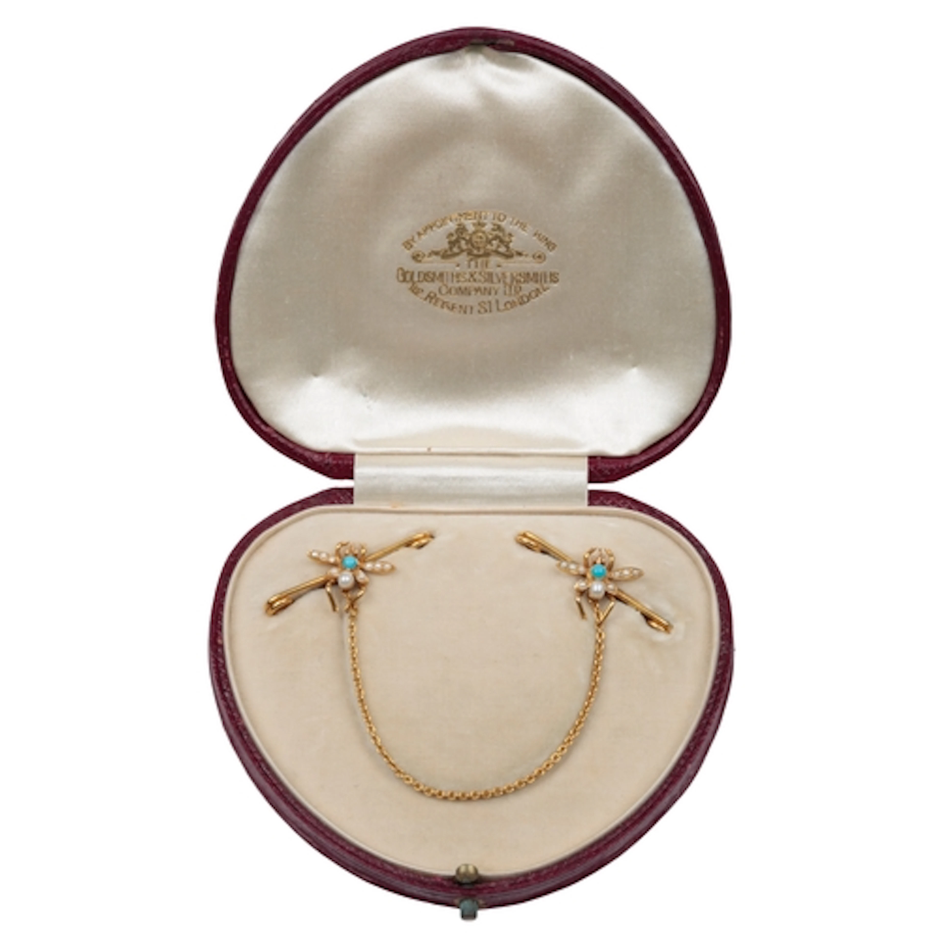 An Edwardian pearl and turquoise brooch, early 20th century,...
