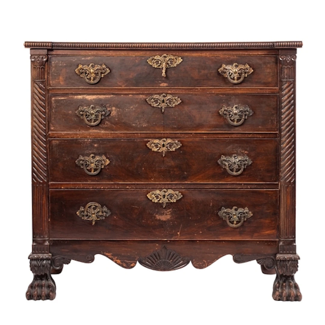 A mahogany chest of drawers, possibly Irish, early 19th cent...