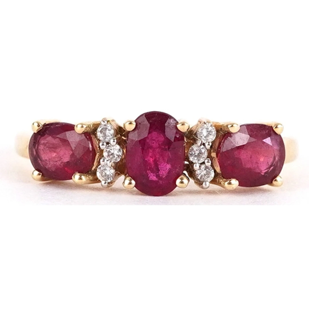 10K gold amethyst and clear stone ring, size R/S, 2.4g.