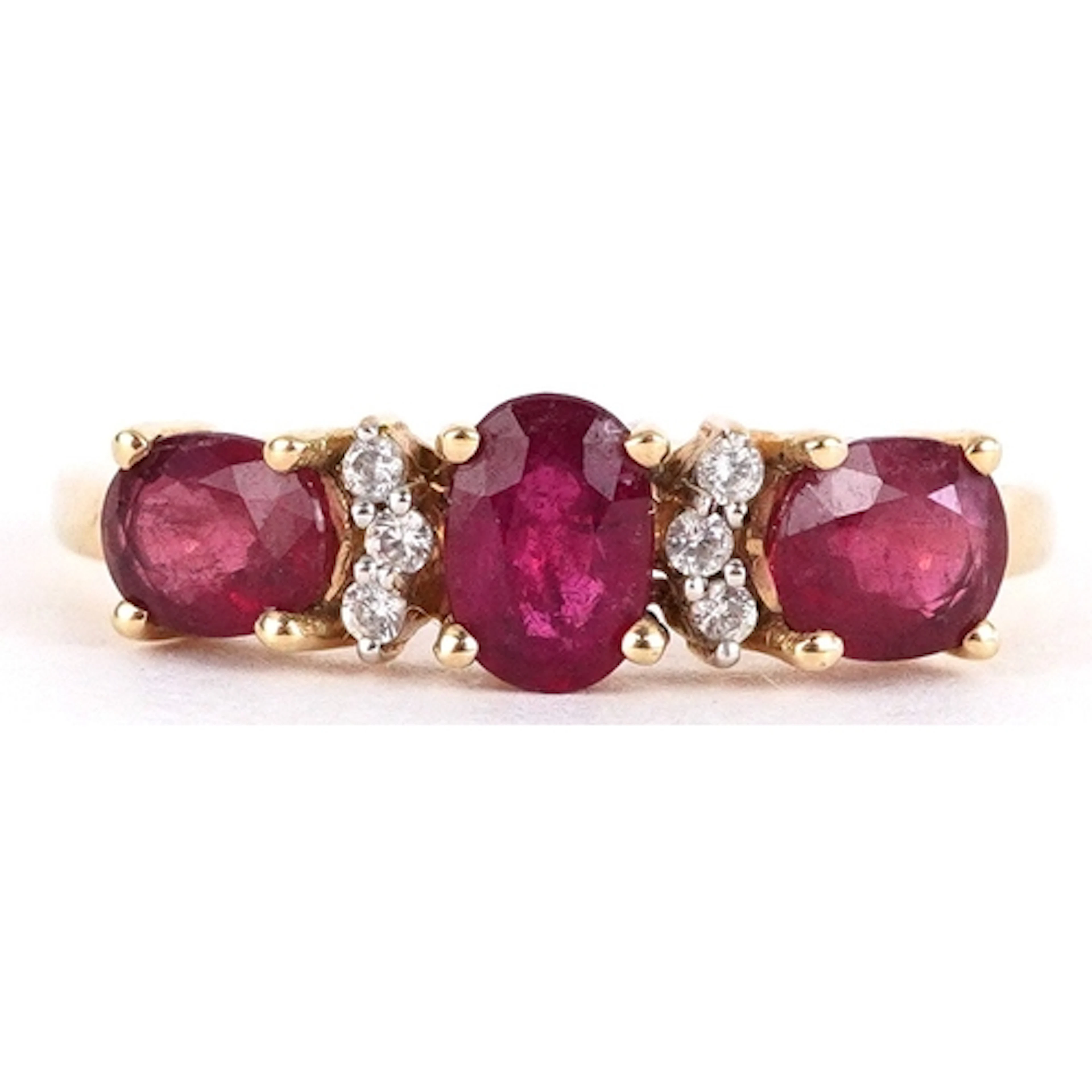 10K gold amethyst and clear stone ring, size R/S, 2.4g.