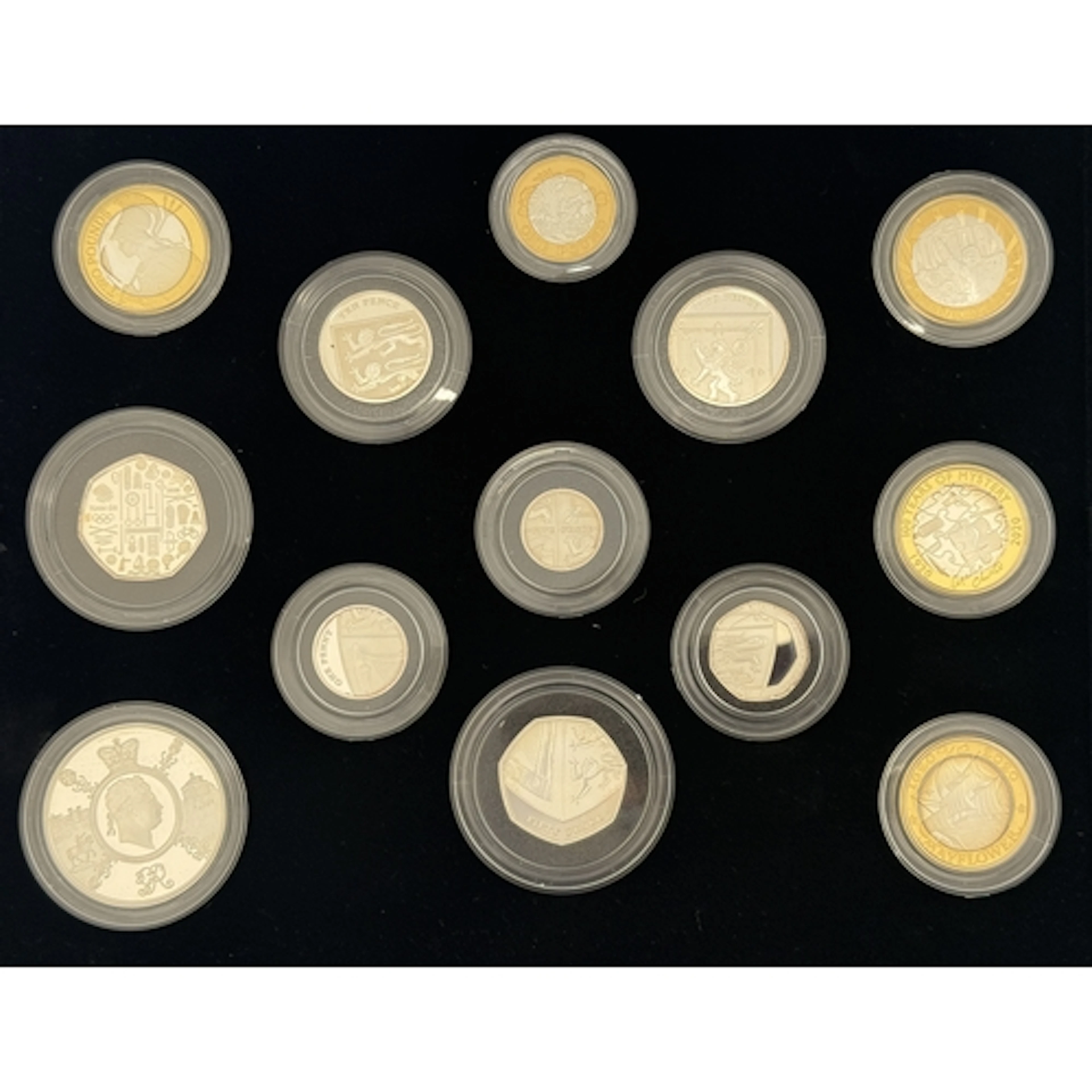 2020 UK Queen Elizabeth II Royal Mint thirteen-coin silver p...