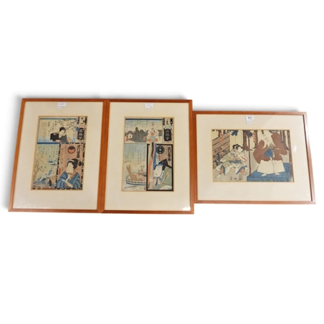 Japanese woodblock prints Comprising;Portrait of the a...