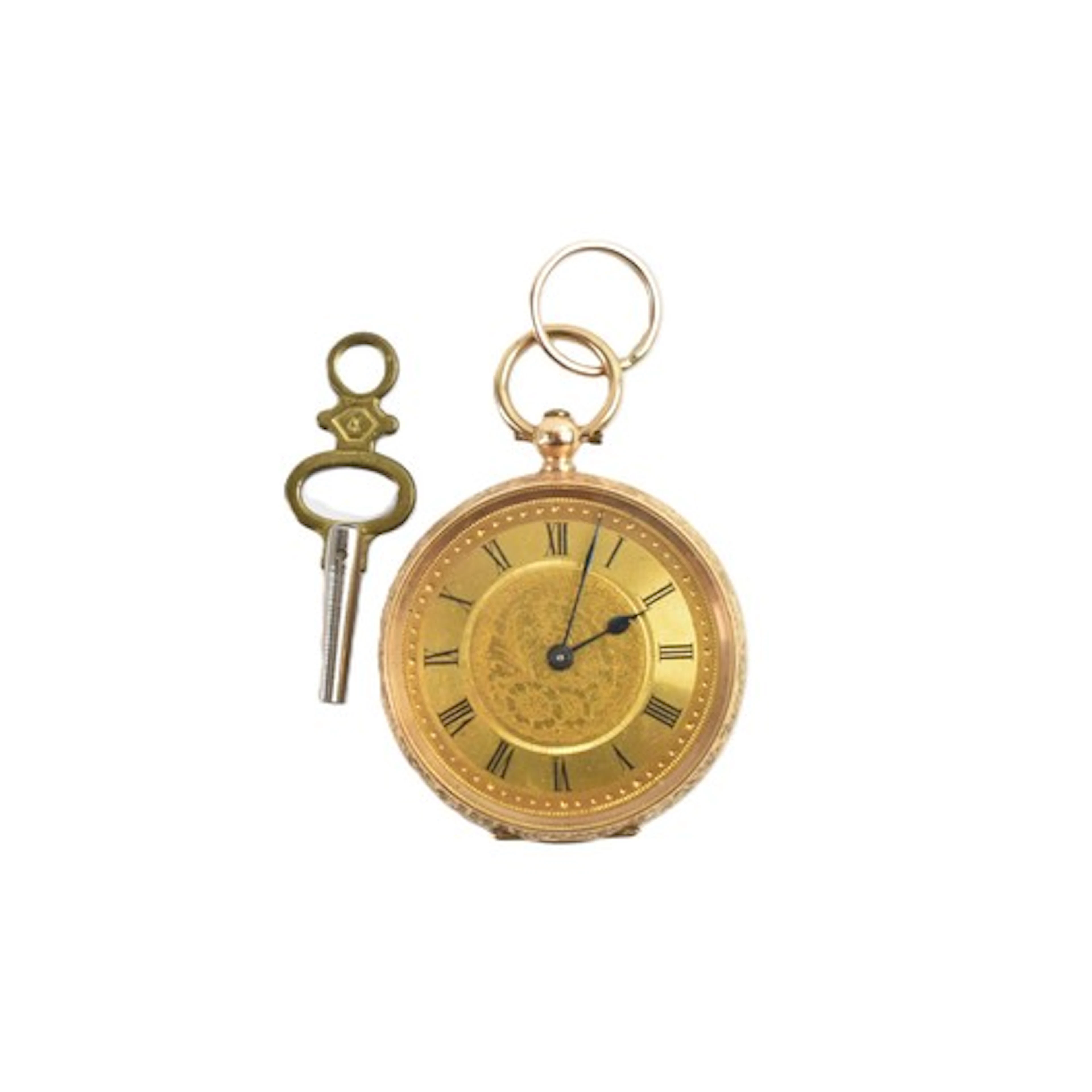 A late 19th/early 20th century 14ct gold ladies fob watch, t...