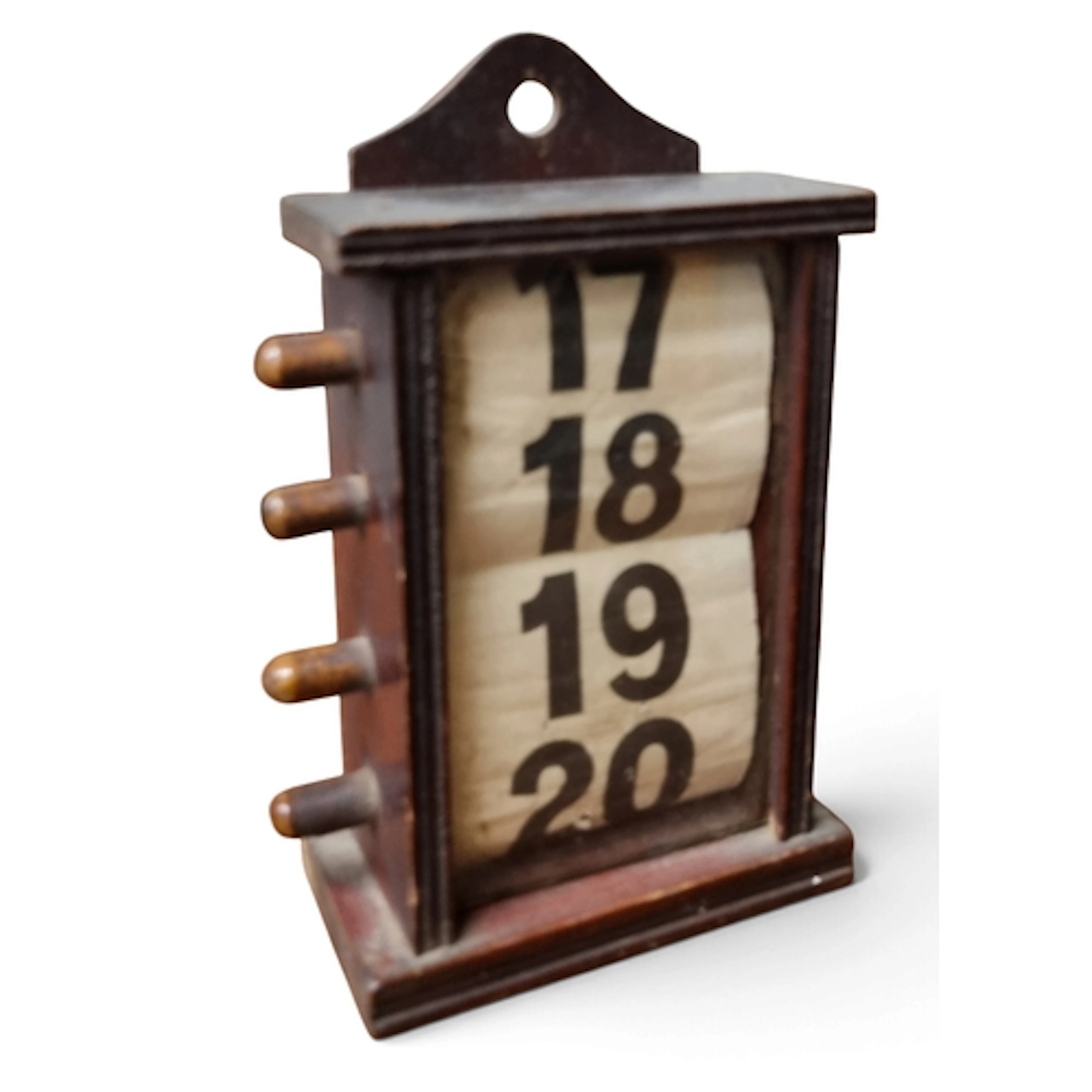 A 19th Century Timber desk roll Calendar. H 16 x W 10 cm app...