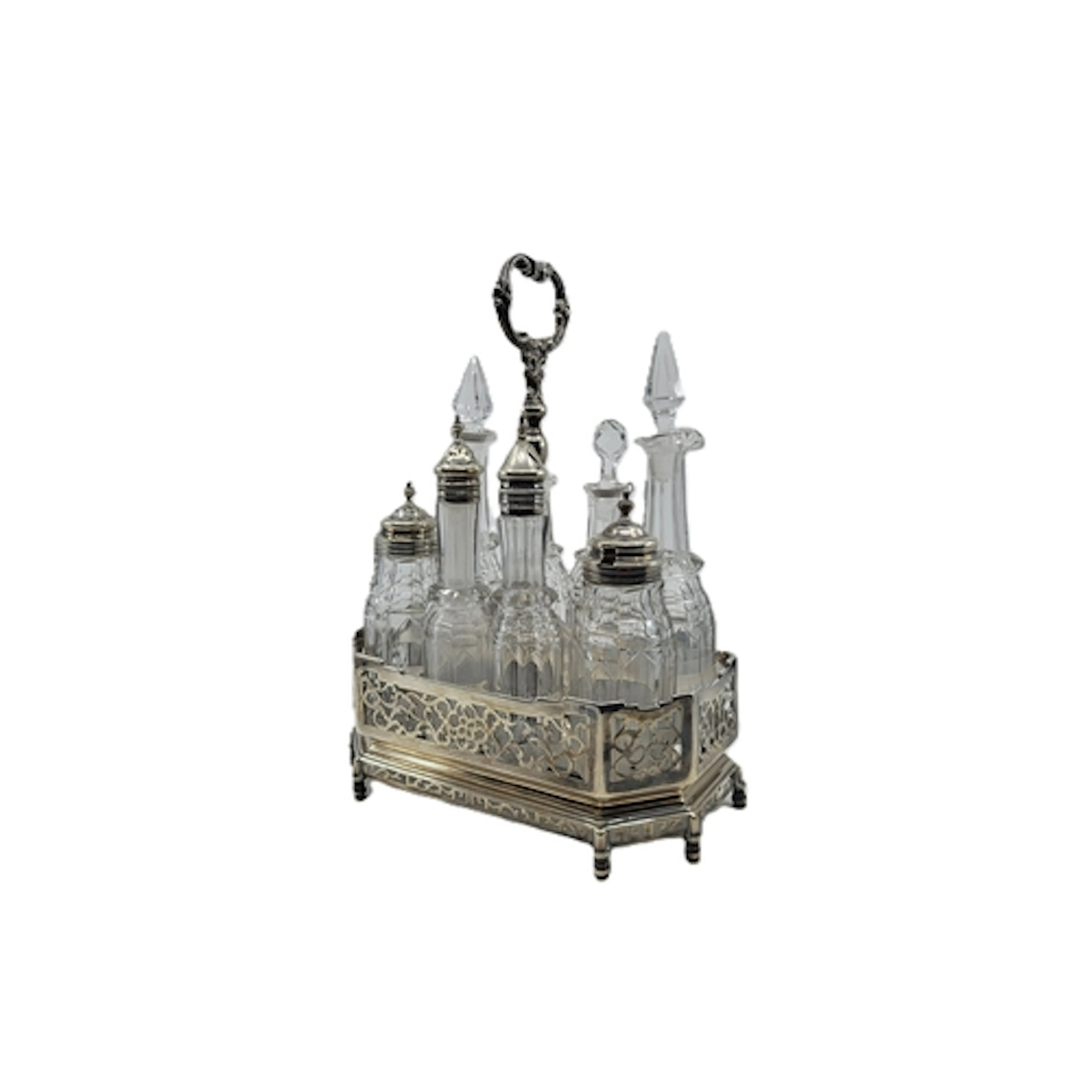 AN IMPRESSIVE VICTORIAN ANTIQUE 19TH CENTRUY EIGHT BOTTLE CR...