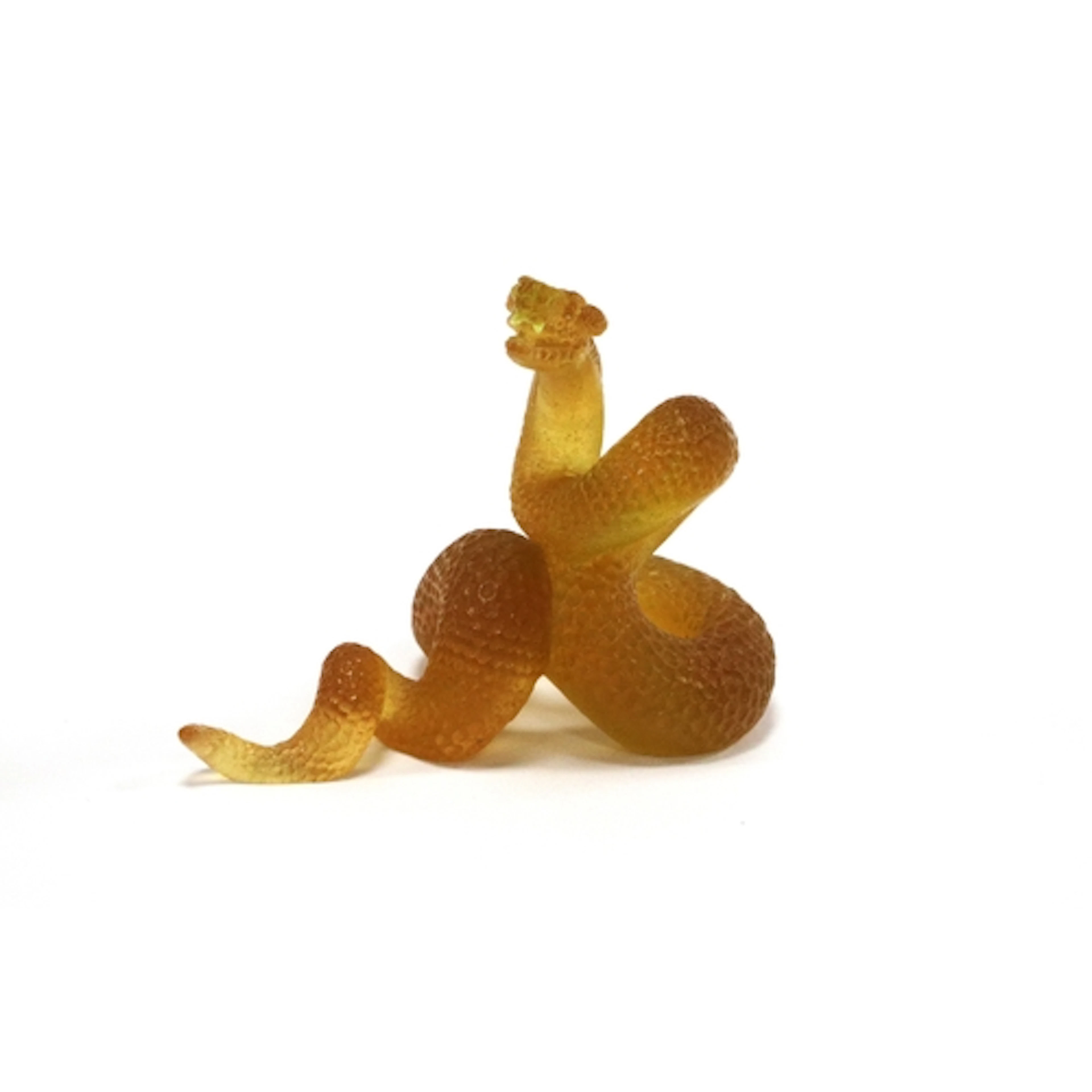 A Daum Model of a Snake, in amber glass, incised mark 'Daum ...