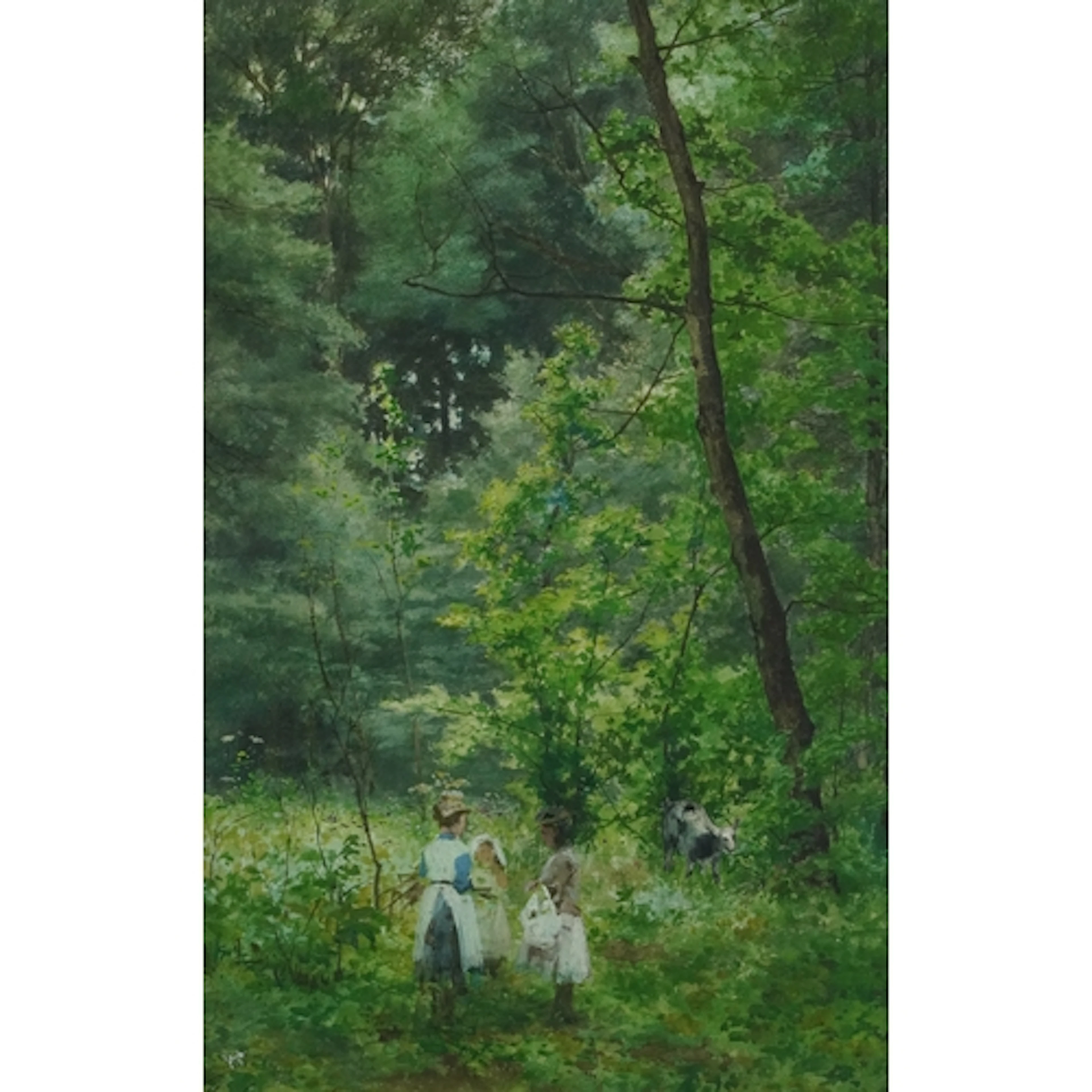 William Oppenoorth - Females and a goat in woodland, 19th ce...