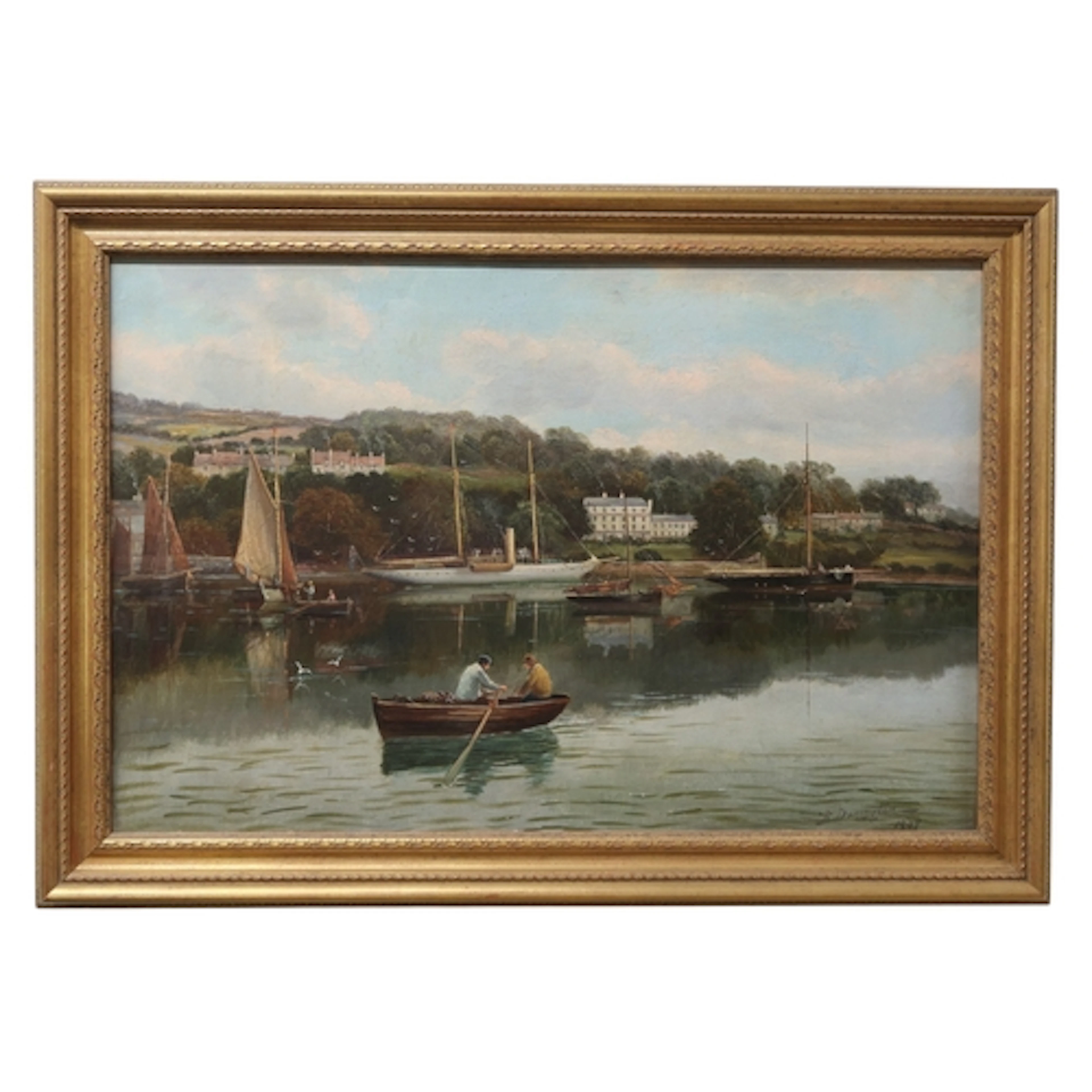 ALBERT DUNNINGTON (ENGLISH 1860-1928) FISHING BOATS BY...