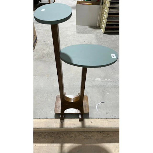 Art deco style painted two tier jardinière stand.