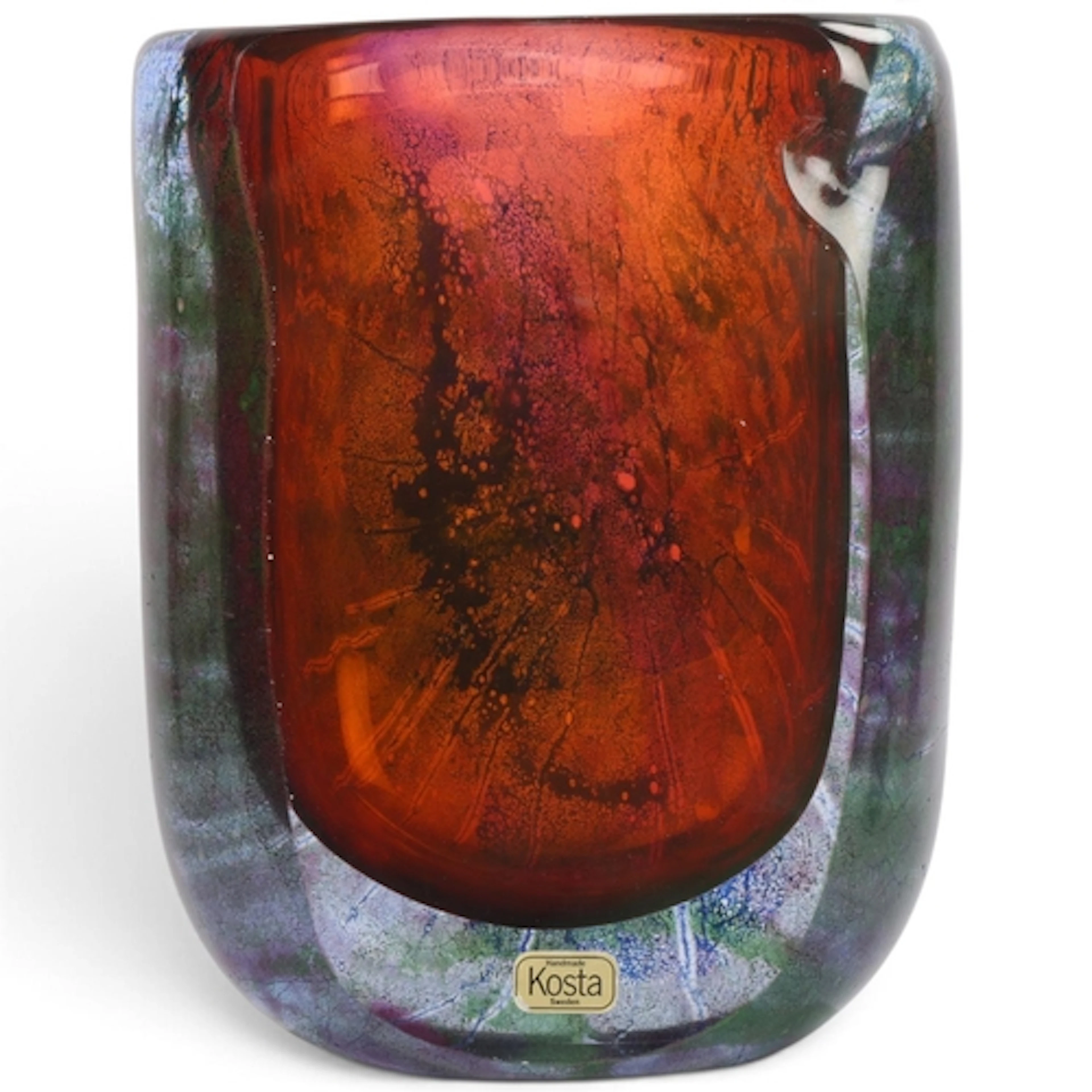 GORAN WARFF for Kosta (Sweden), a vase decorated in dark blu...