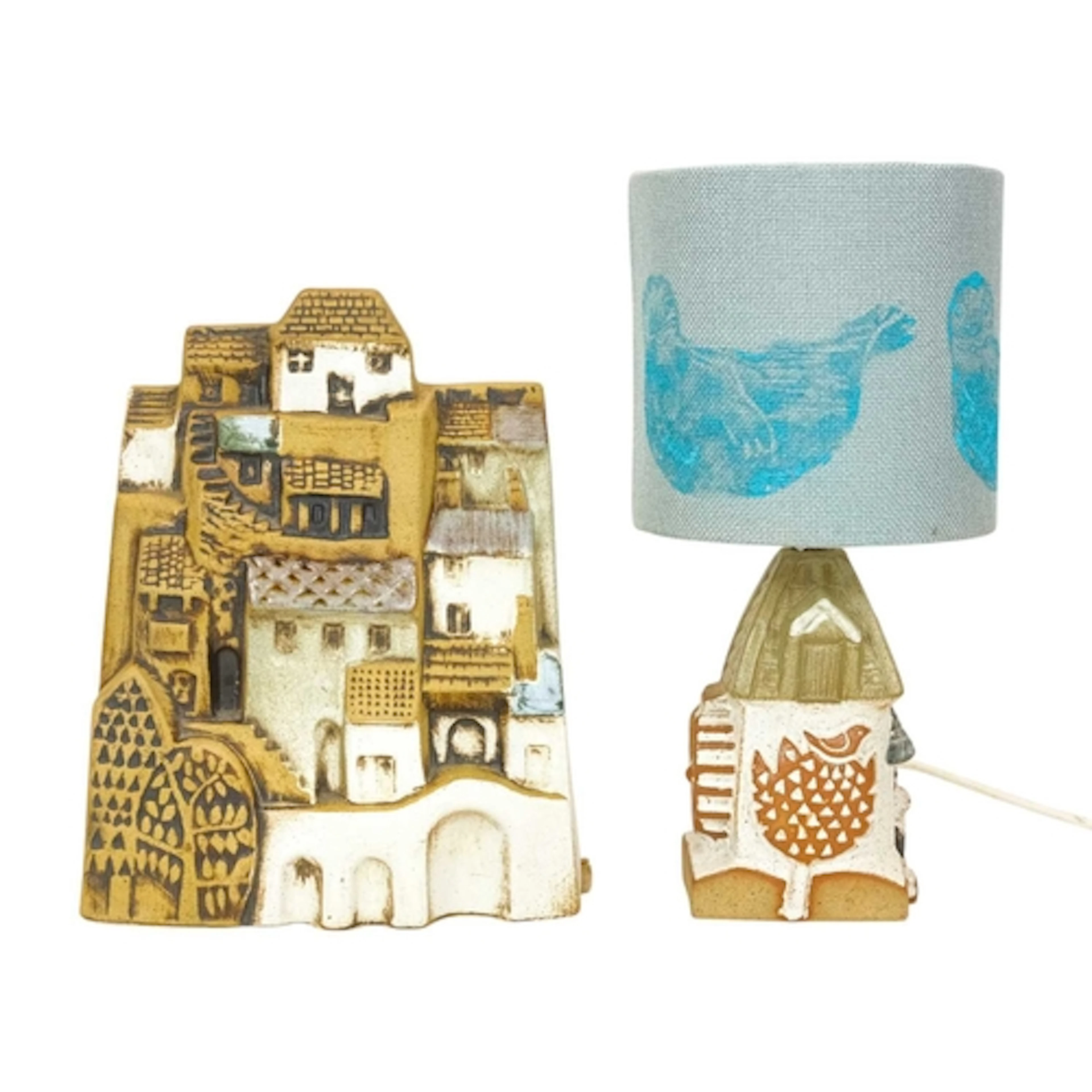 Two Tremaen Pottery figural lamp bases. Late 1980s, includes...