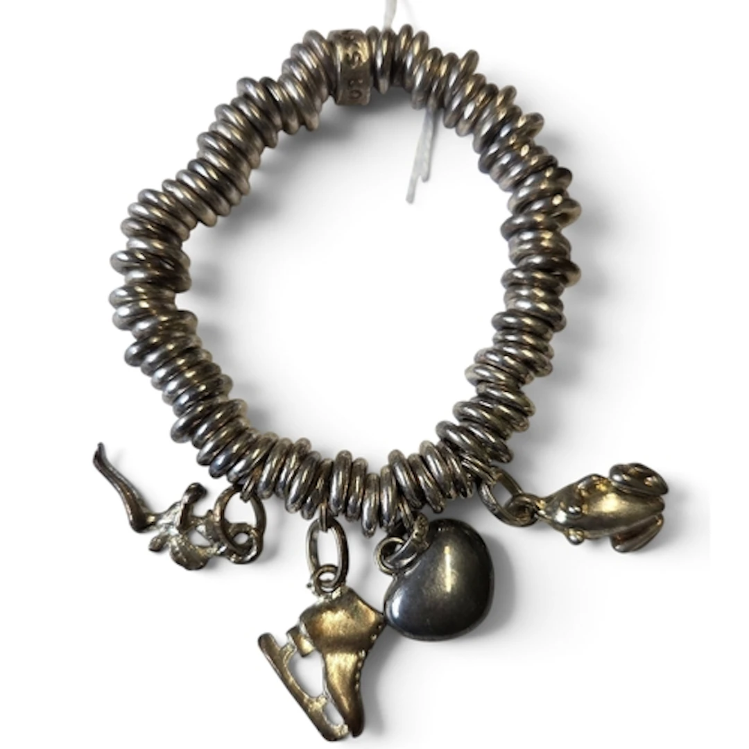 A Silver charm Sweet Bracelet with Charms.