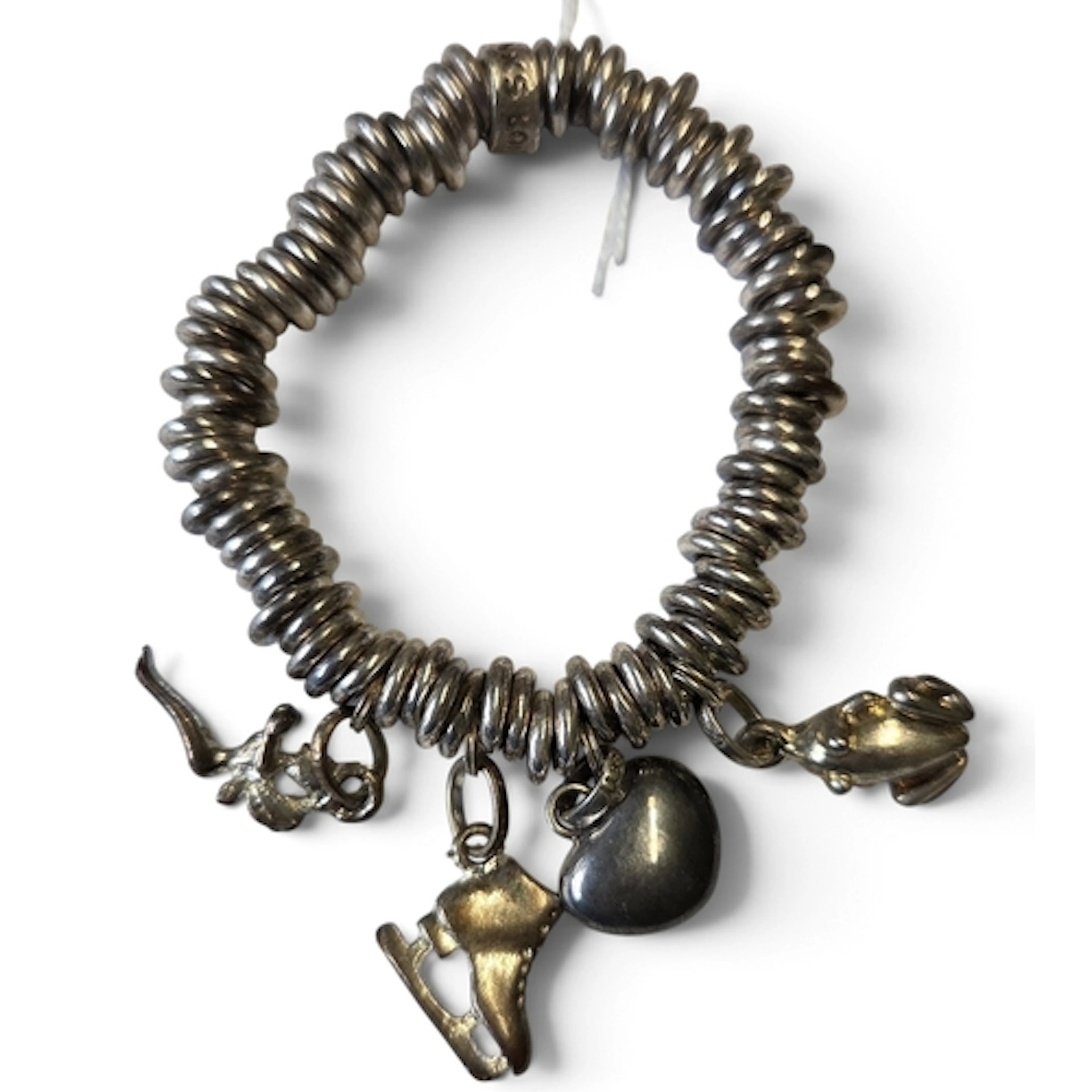 A Silver charm Sweet Bracelet with Charms.